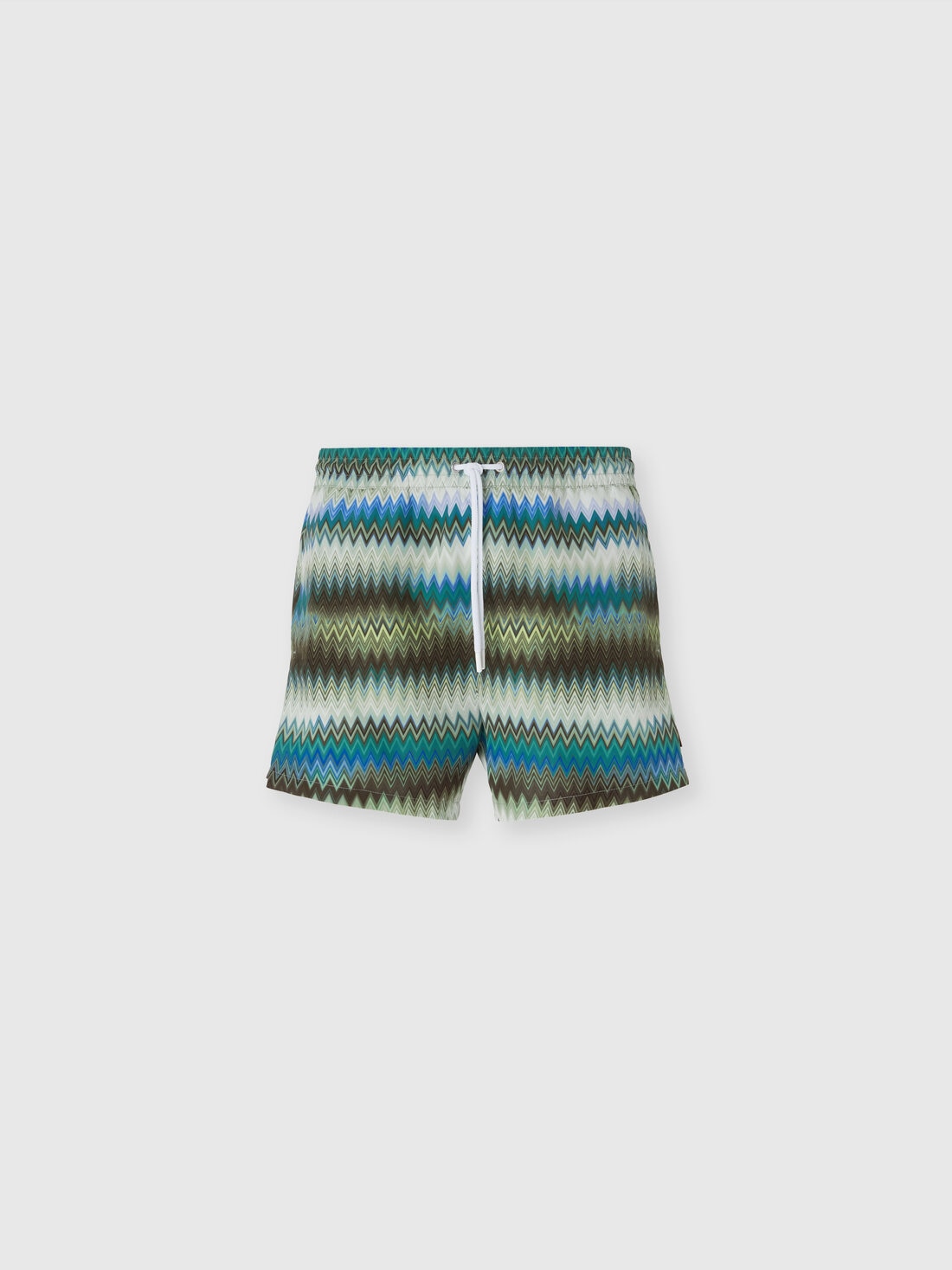 Swim shorts with gradient micro zigzag print, Green - US25SP00BW00W7SM9LT - 0