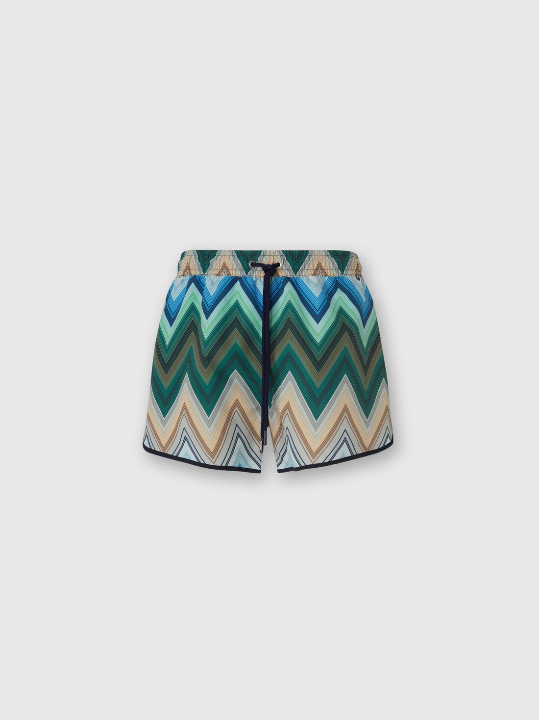 Swim shorts with macro zigzag print, Green - US25SP01BW00VESM9LQ - 0