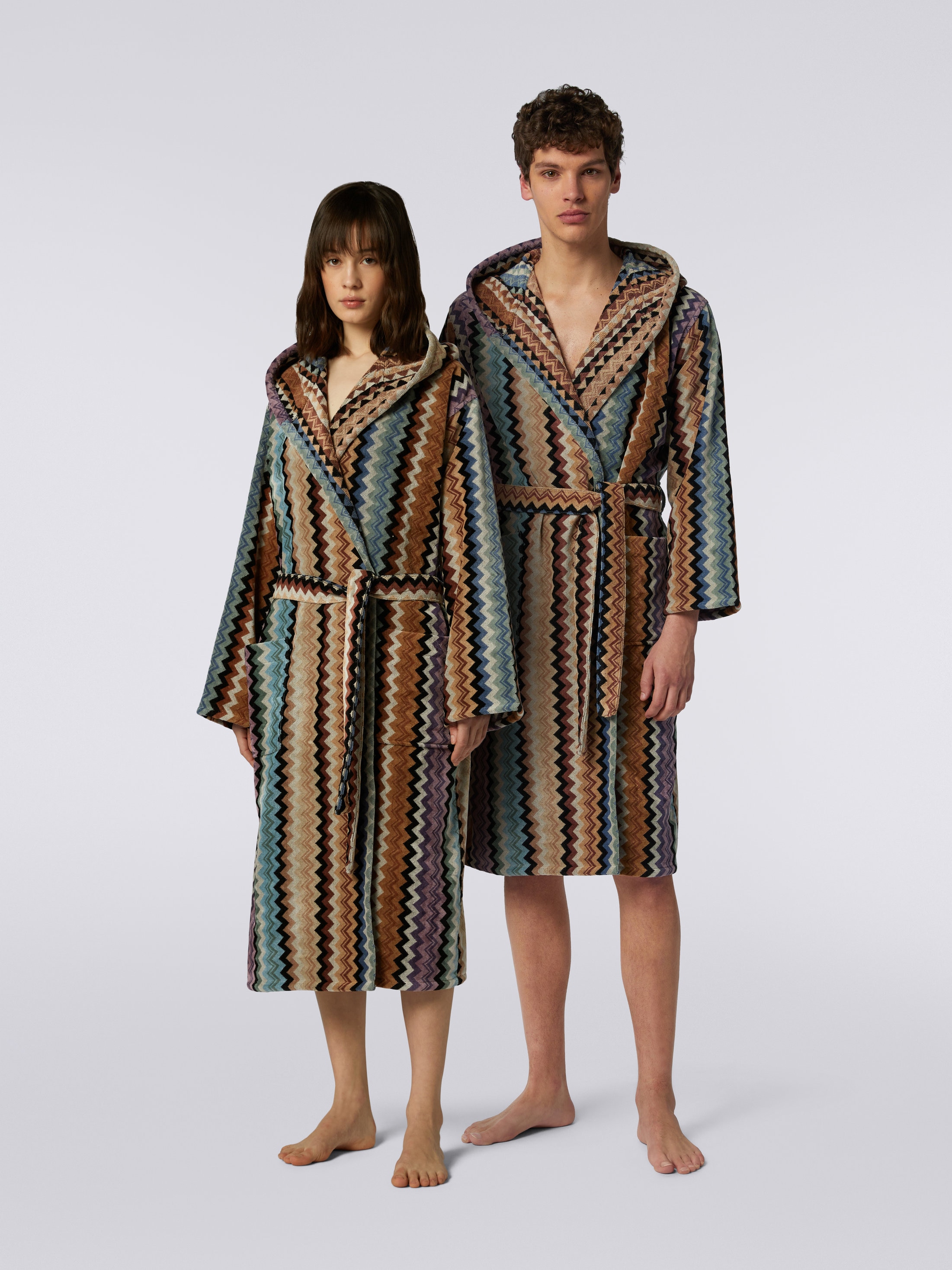 Adam Hooded Bathrobe Orange | Missoni