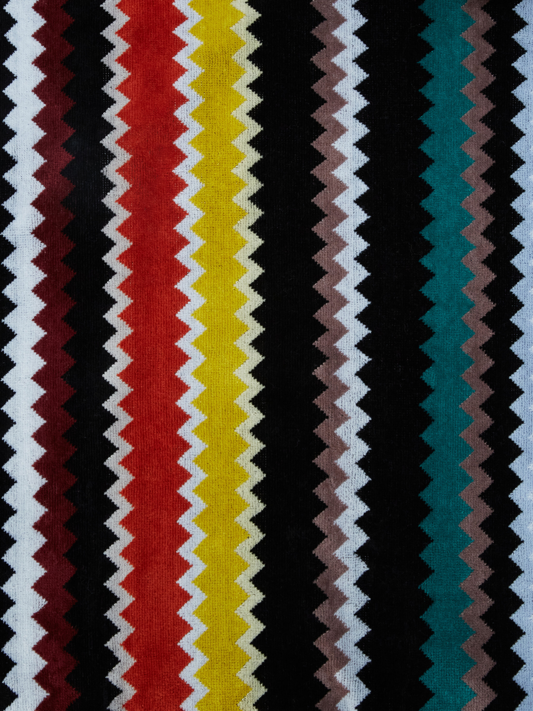 Long Curt chevron cotton terry hooded bathrobe