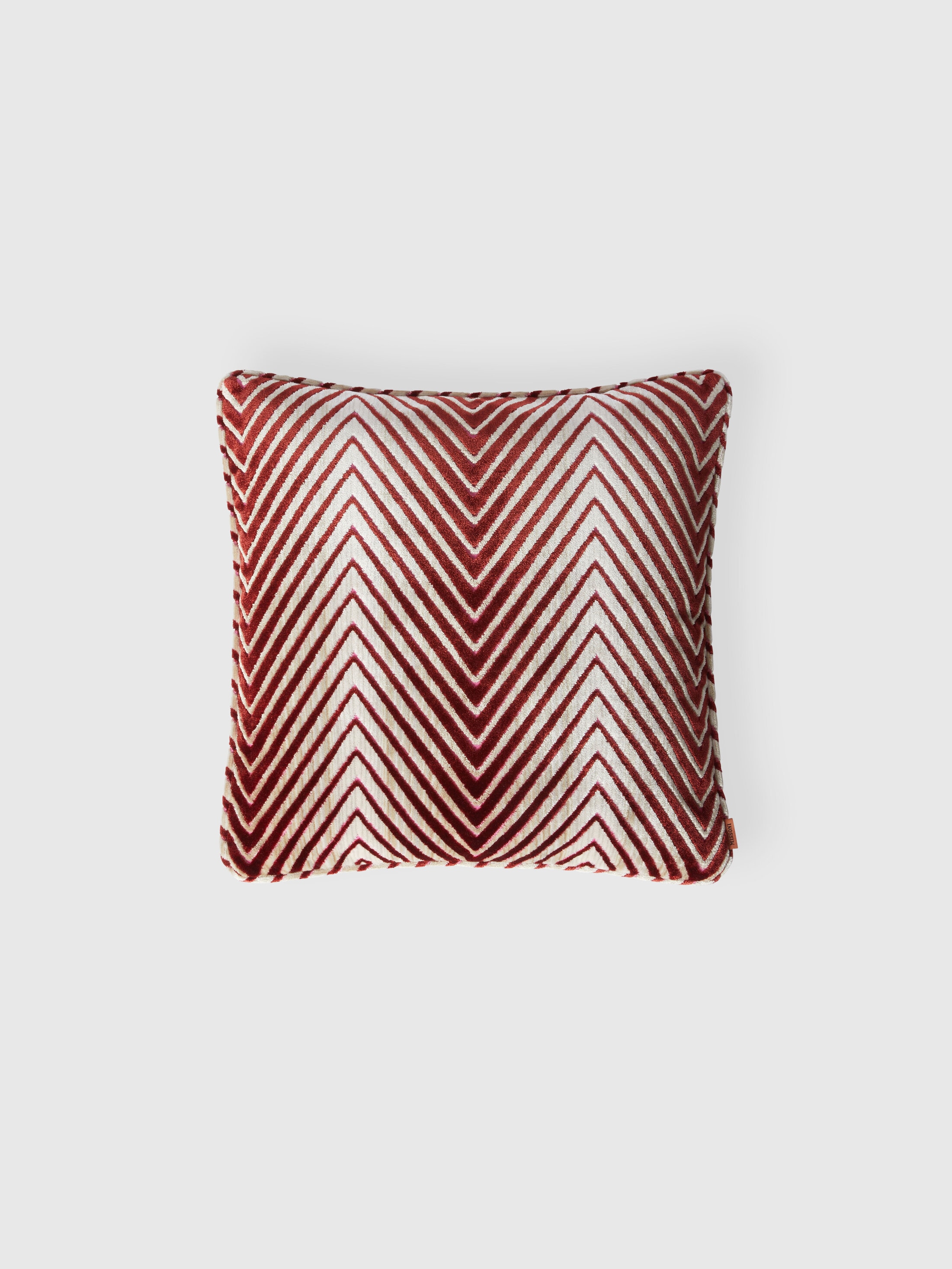 Missoni Ziggy 40x40 Cm Viscose Blend Zigzag Cushion In Red,multicoloured