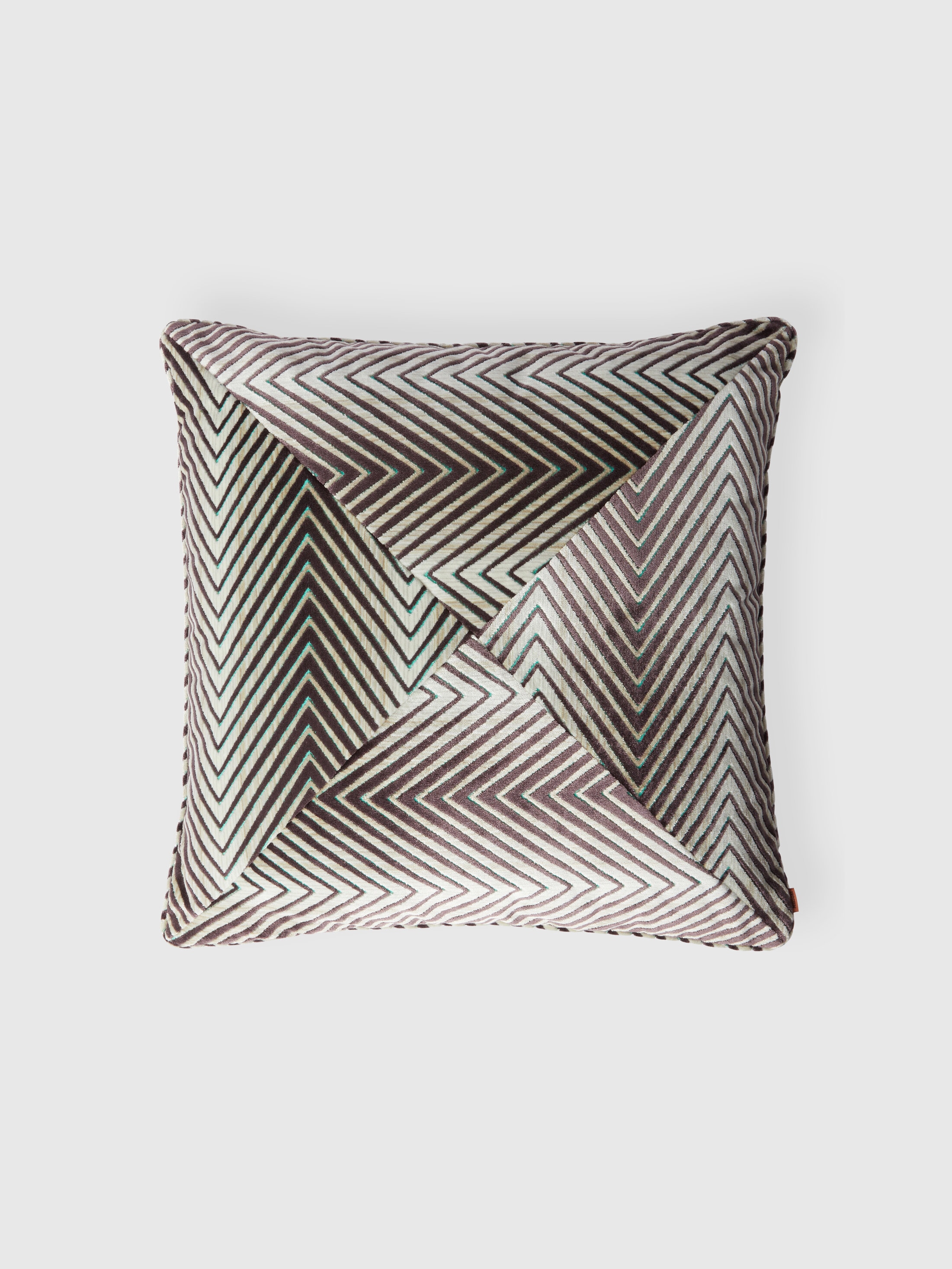 Missoni Ziggy Logo-tag Cushion In Purple  Multicoloured