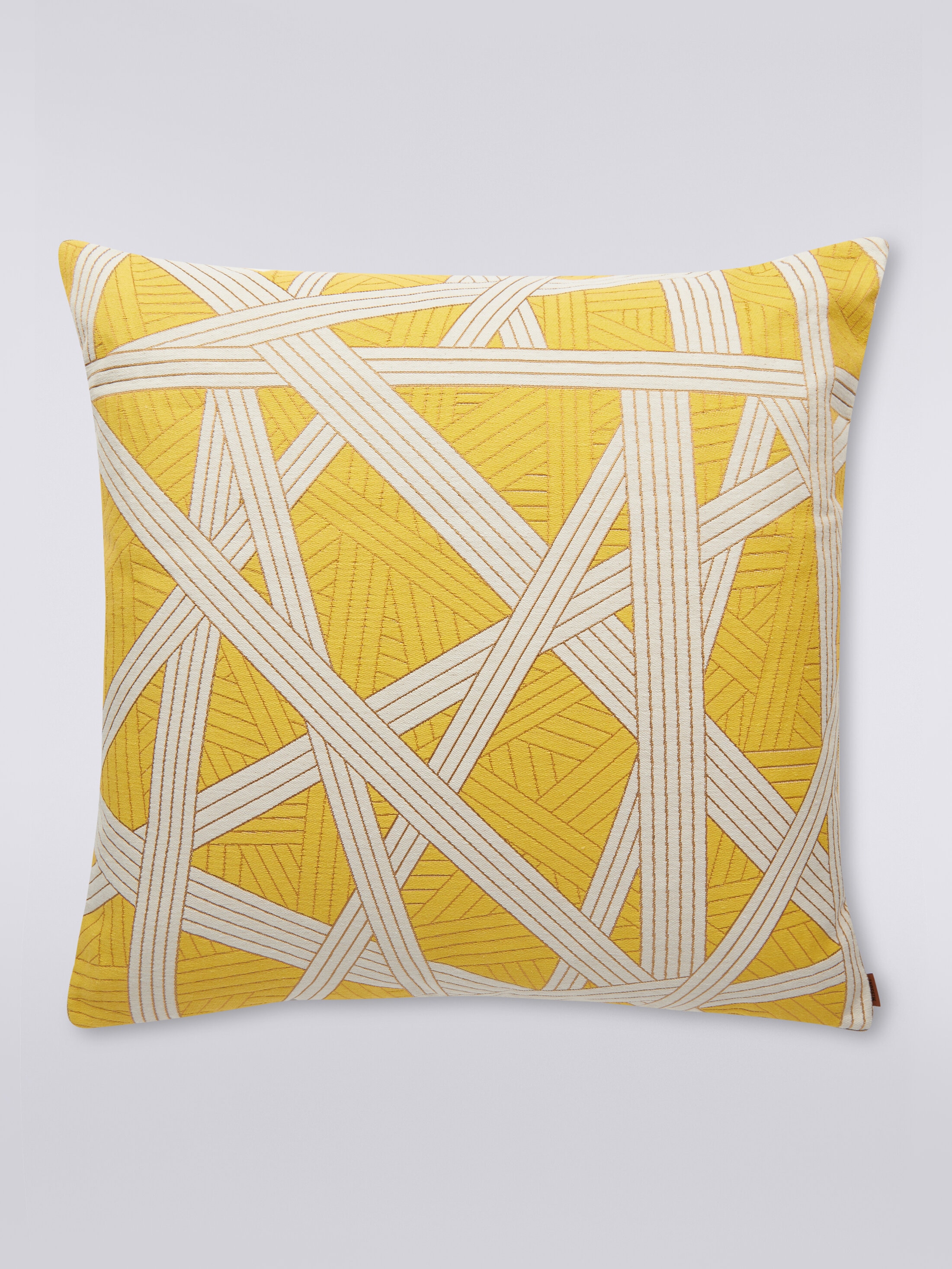 Missoni Nastri Cushion 60x60 Cm With Contrasting Stitching In Yellow