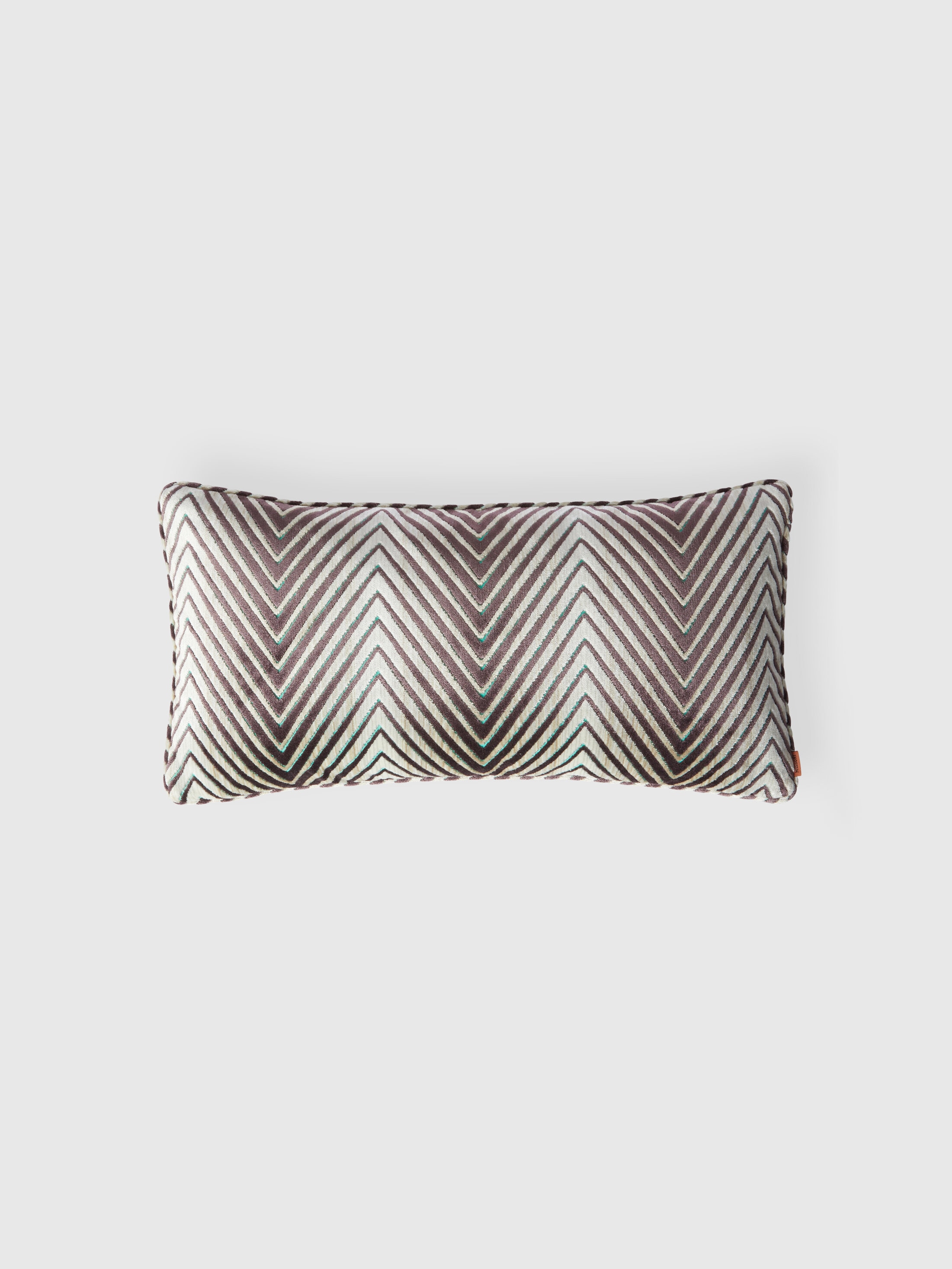 Missoni Chevron-pattern Velvet Cushion In Purple  Multicoloured