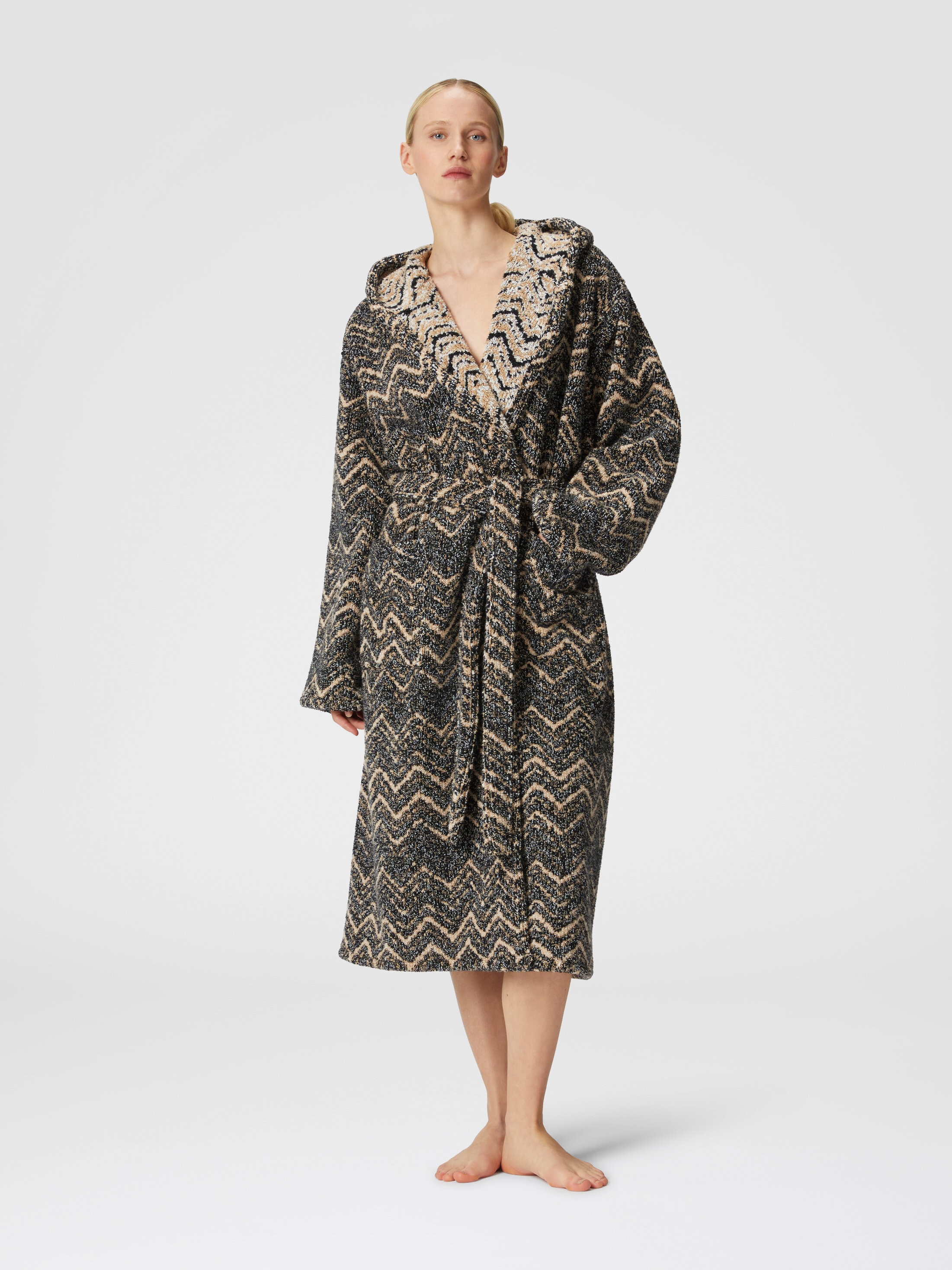 Azul cotton terry chevron bathrobe Brown | Missoni