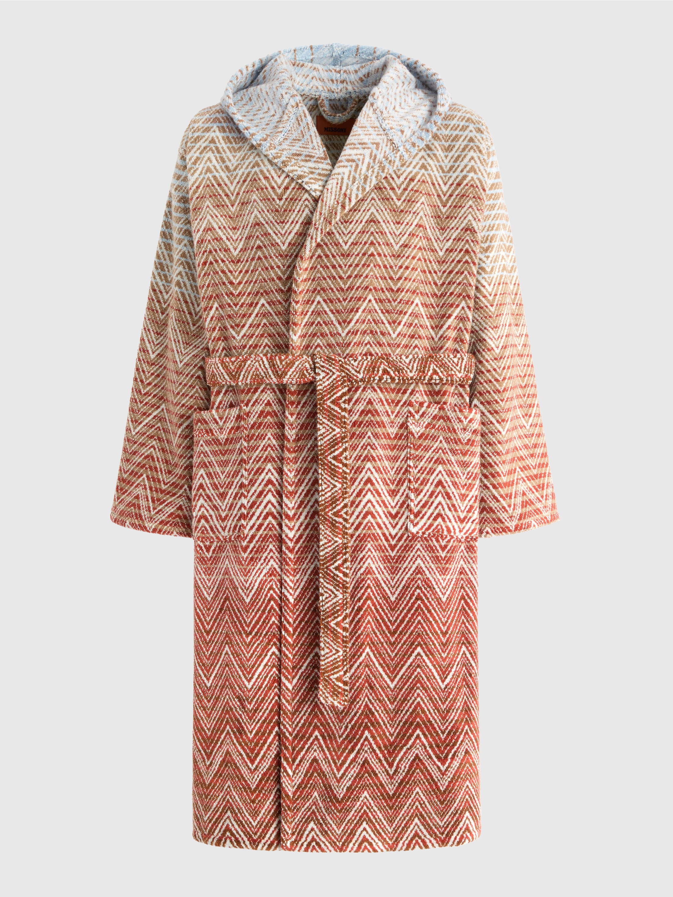 Missoni Bademantel Mit Kapuze Stone Aus Baumwollfrottee Mit Zebramuster