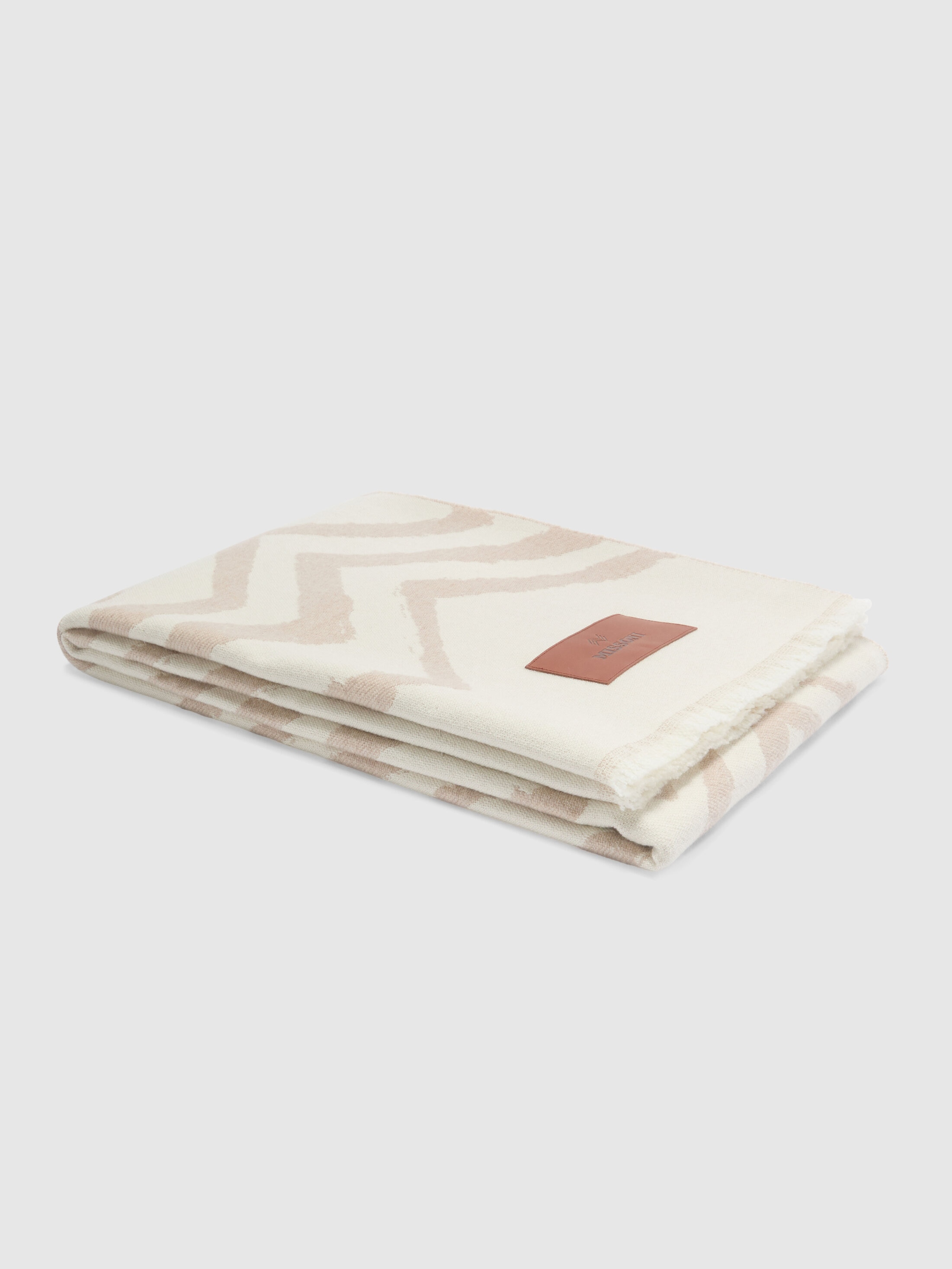 Missoni Graffiti Plaid In 100% Virgin Wool 135x180 Cm With Chevron Pattern