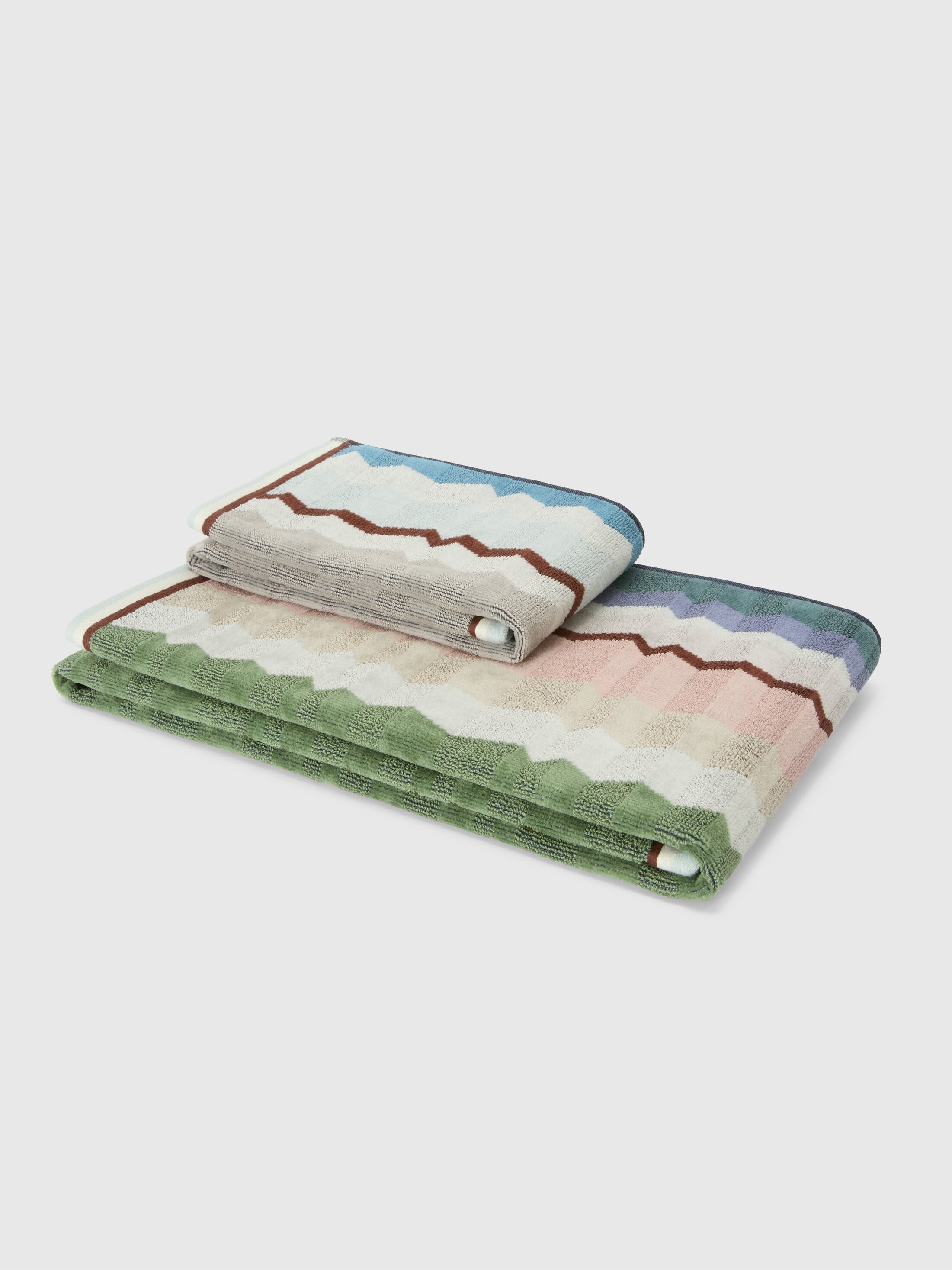 Missoni Home Unisex Multicolore - Set Due Pezzi Asciugamani In Cotone Eva, Taglia: Unic