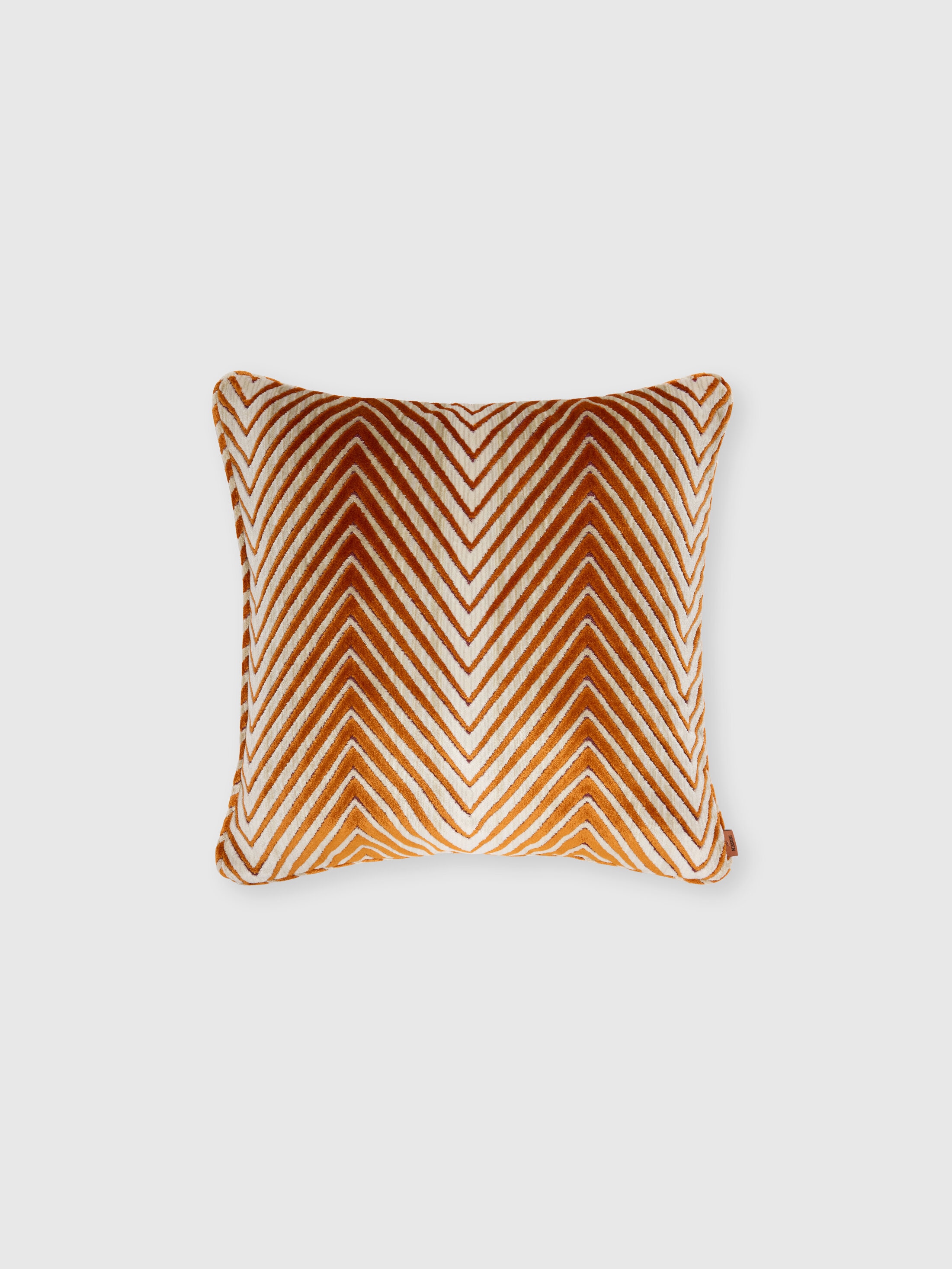 Ziggy 40x40 cm viscose blend zigzag cushion Orange Multicoloured