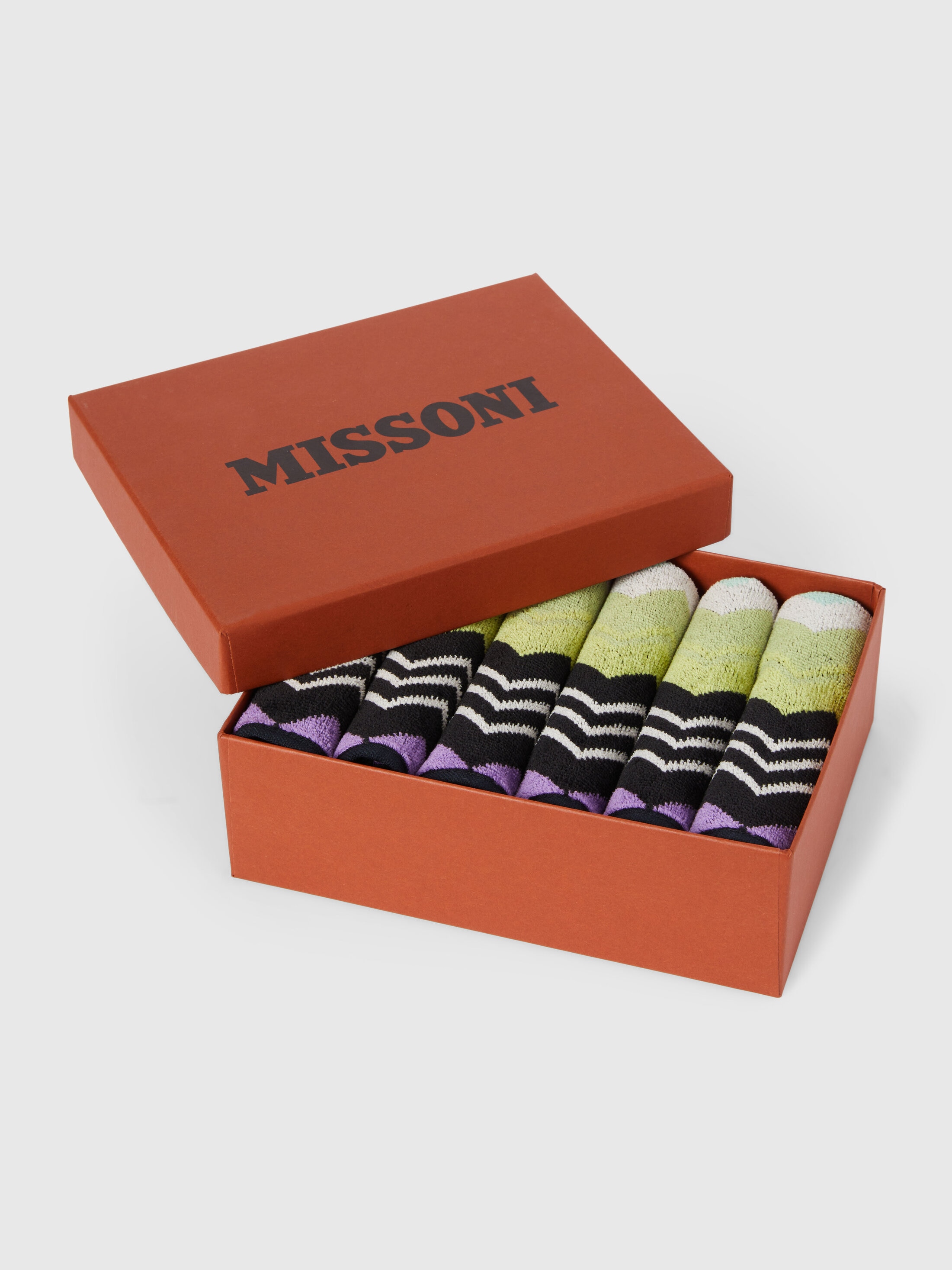 Missoni Giacomo Face Towels 30x30 Cm 6 Pieces In Orange