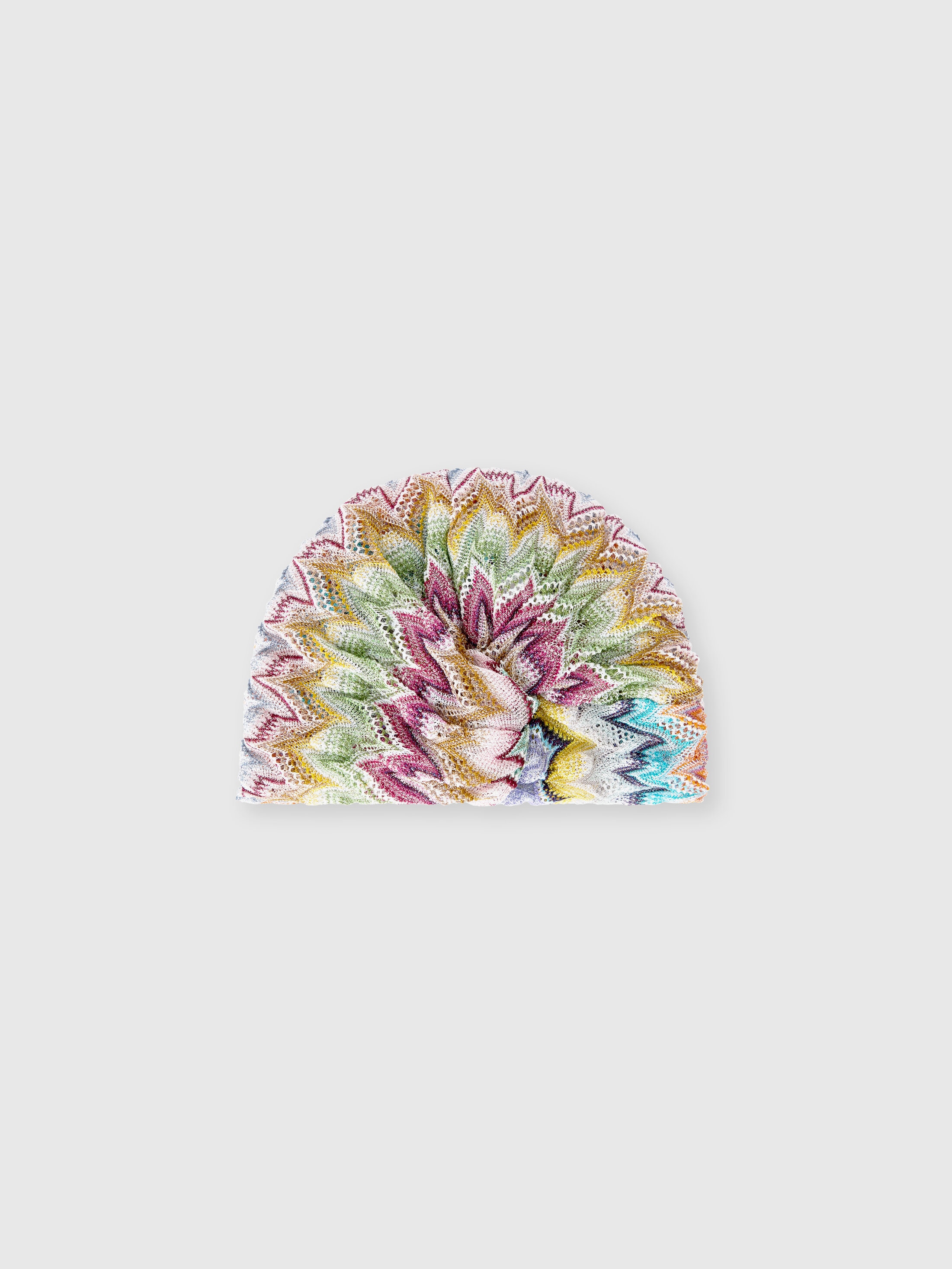 Missoni Donna Multicolore - Turbante In Viscosa Lamé Zig Zag, Taglia: Unic