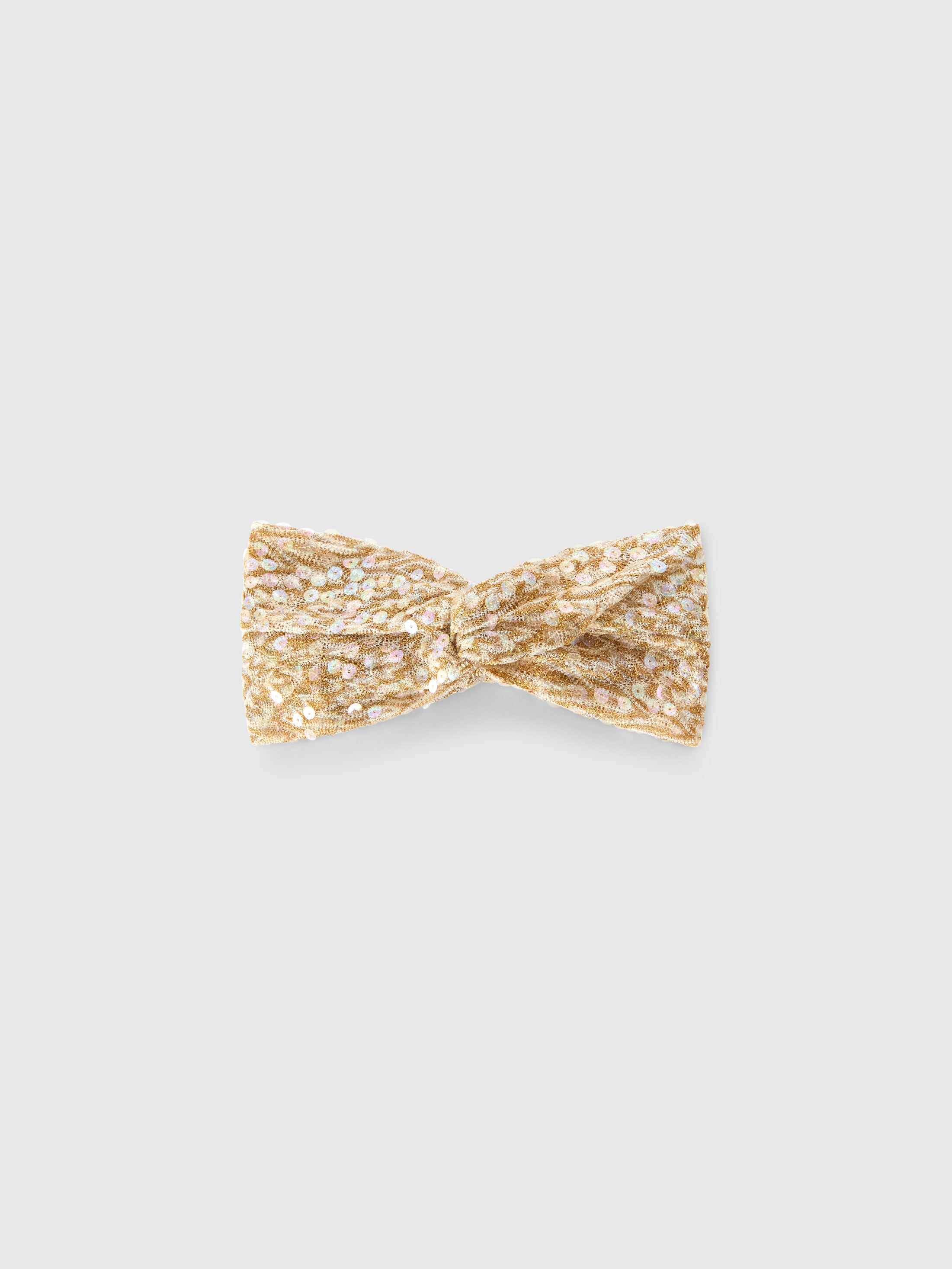 Missoni - Bandeau pour cheveux en viscose lam motif dentelle avec paillettes Femme Or Blanc Taille UNIC 350 €
