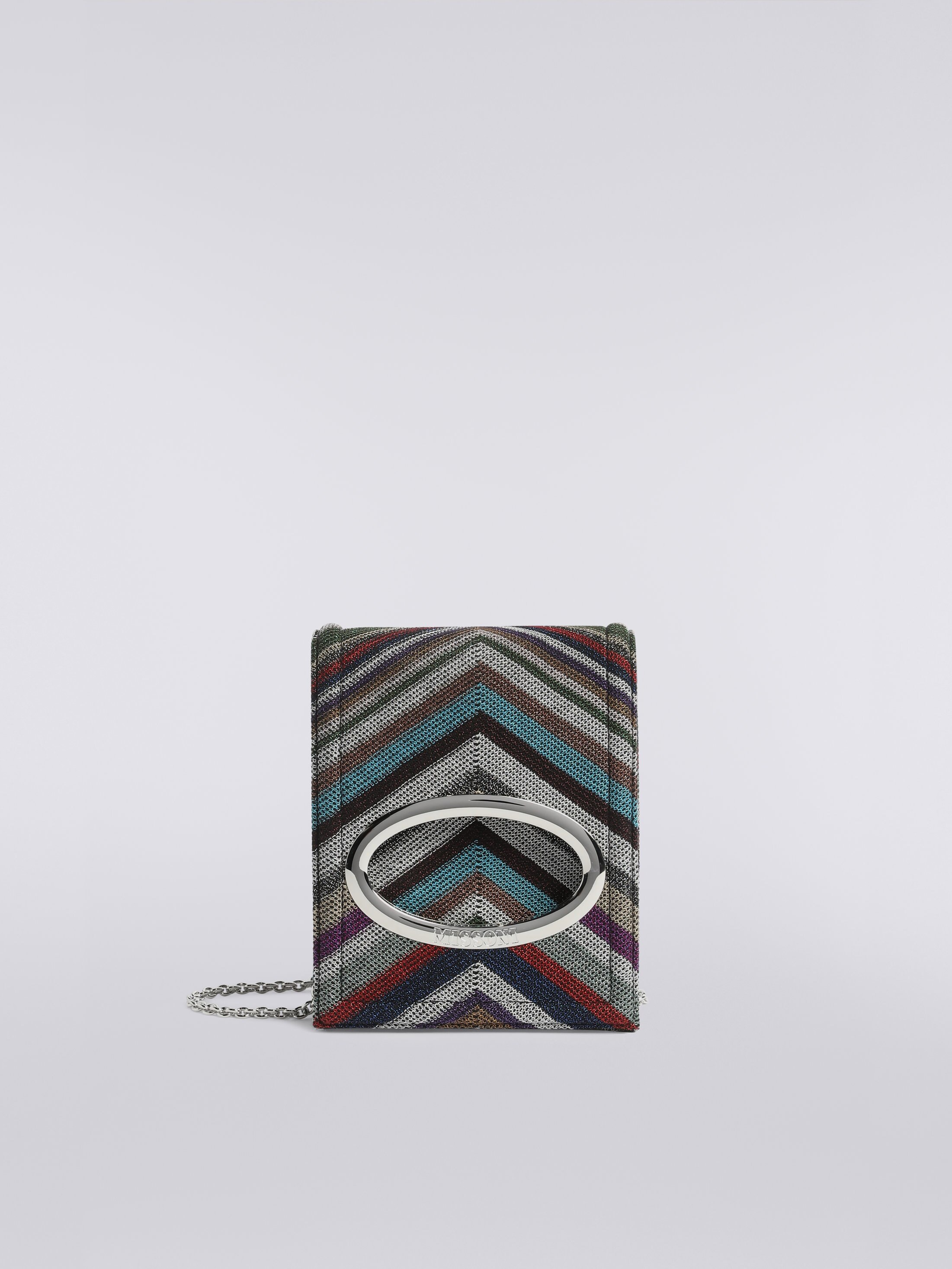 Wool and viscose chevron bag with lurex Multicoloured