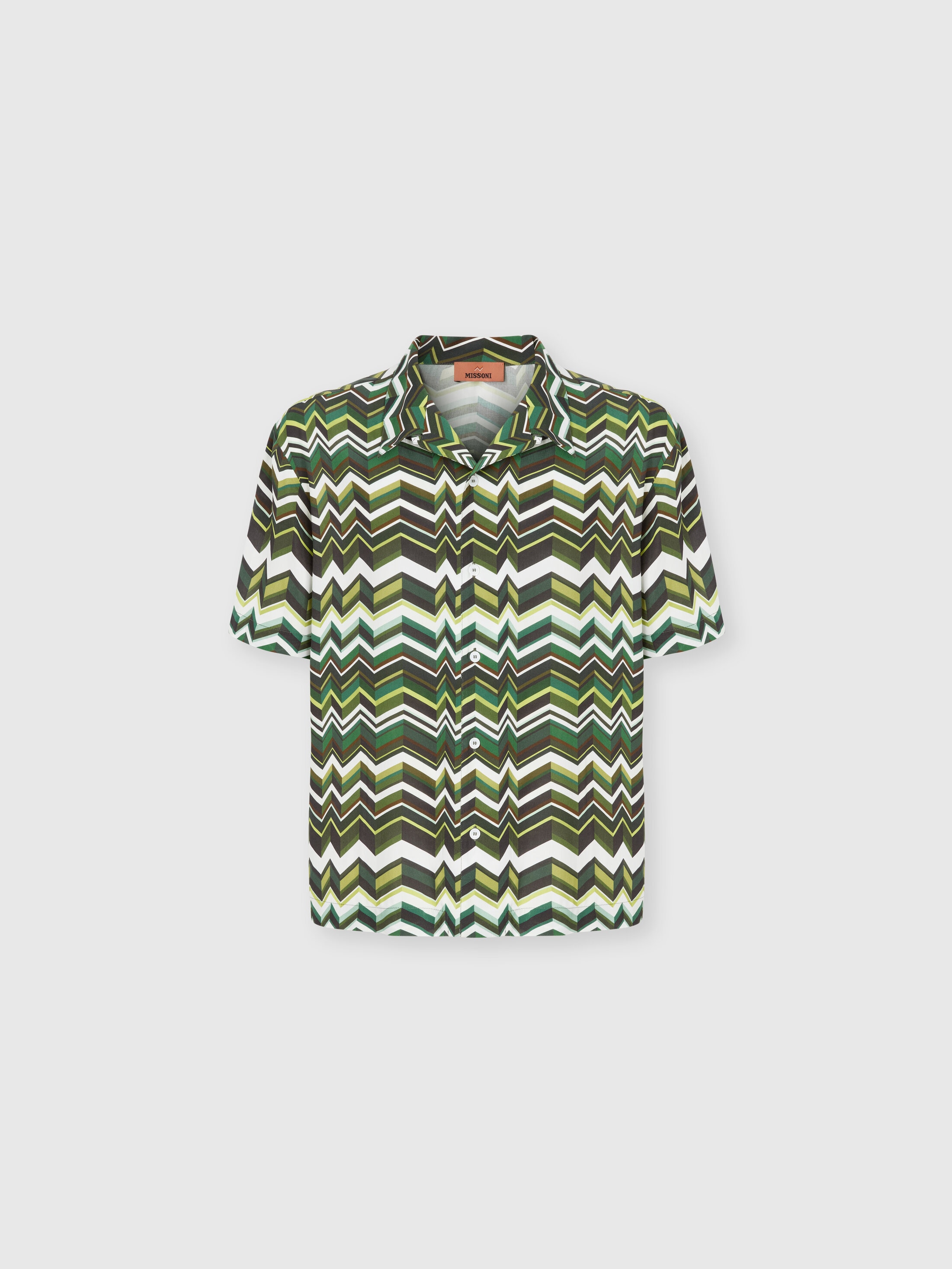 Missoni - Chemise bowling en viscose imprim zigzag Homme Vert Taille M 245 €
