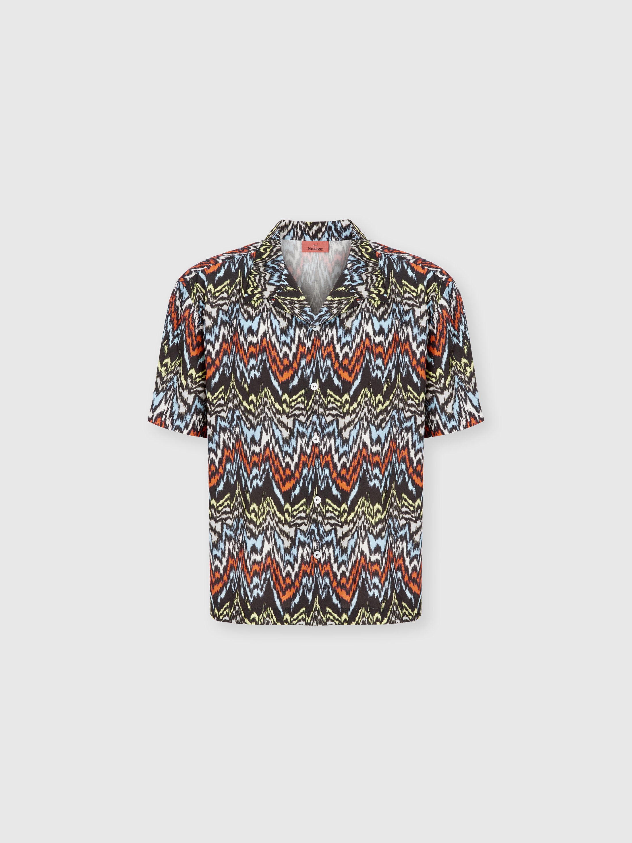 Missoni - Chemise bowling en viscose imprim zigzag abstrait Homme Noir Multicolore Taille XL 245 €