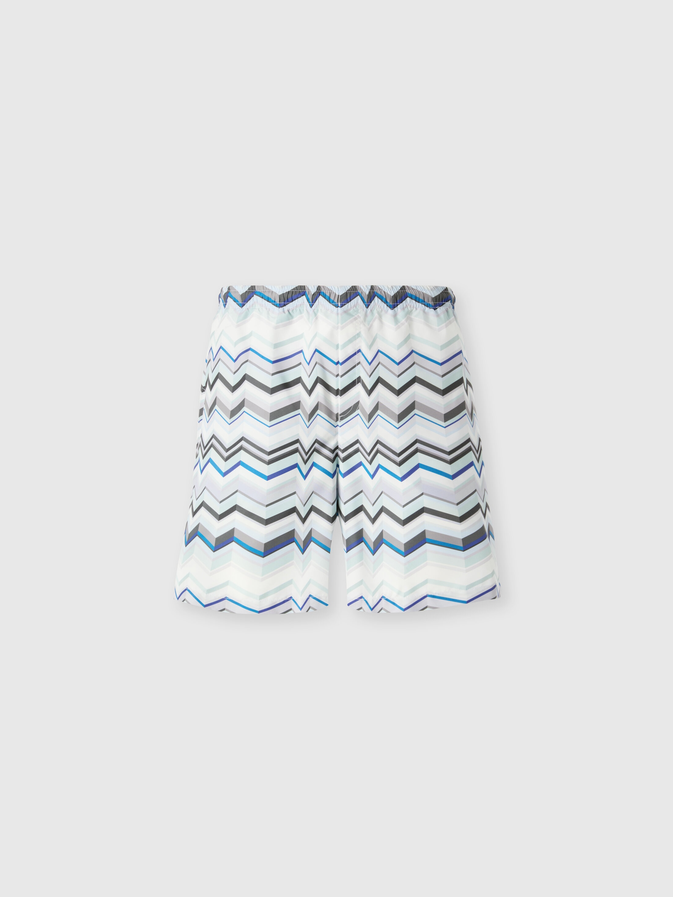 Missoni - Short de bain long avec imprimé zigzag irrégulier, Homme, Bleu Clair, Taille: S