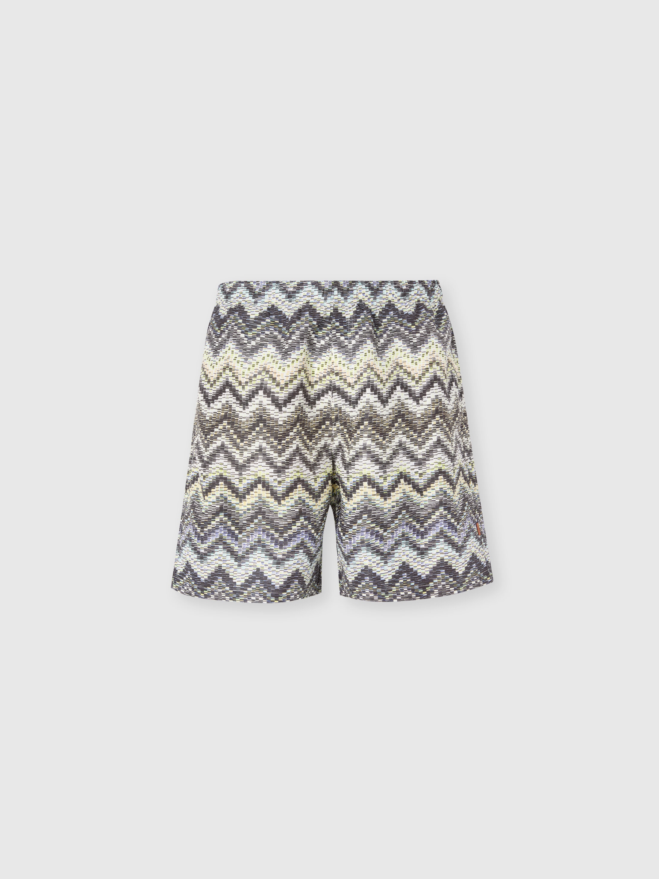 Missoni - Short de bain long avec imprimé zigzag en pointillés, Homme, Multicolore, Taille: M