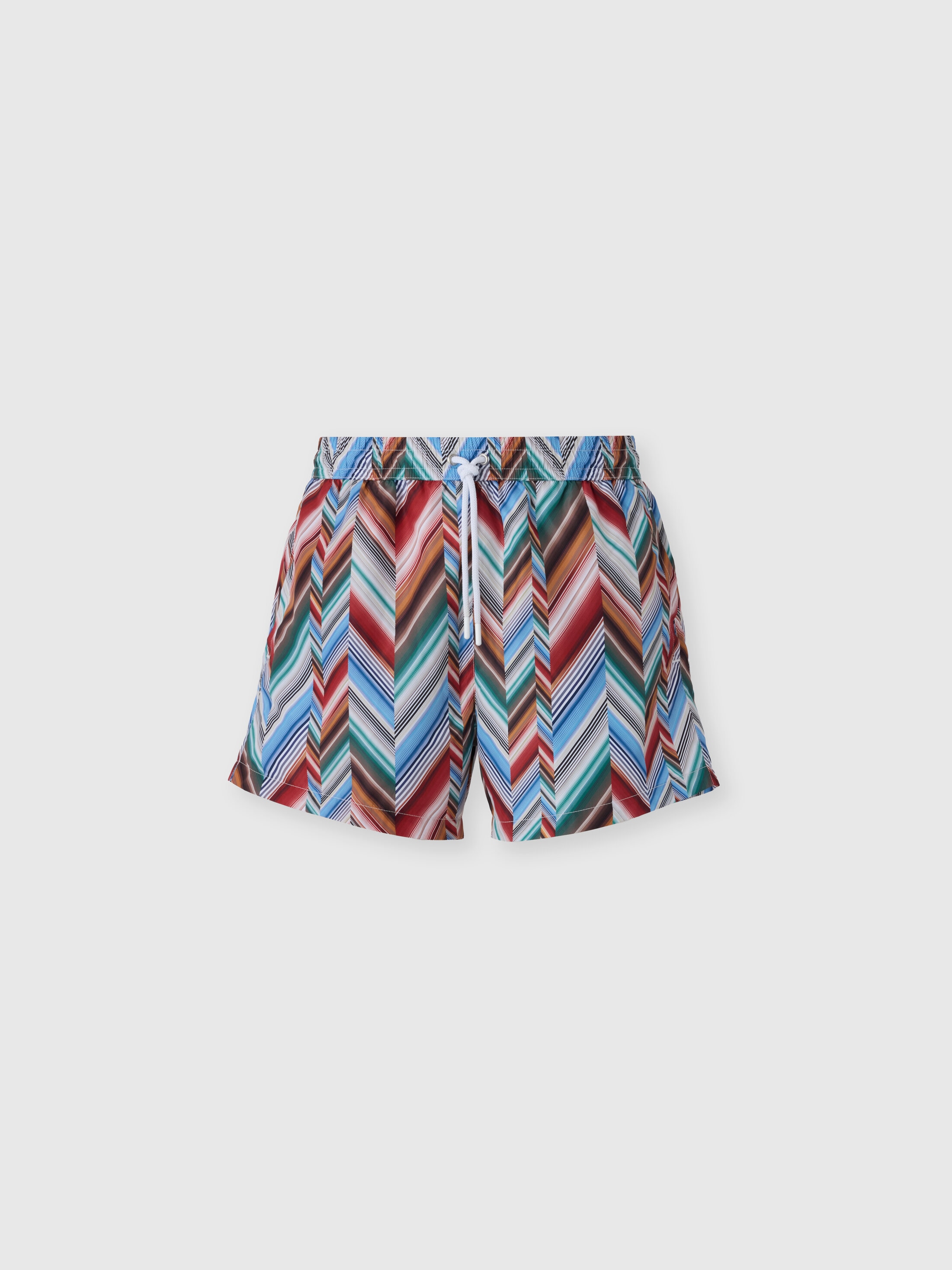 Missoni - Maillot de bain de longueur moyenne avec imprimé zig zag décalé, Homme, Multicolore, Taille: 2XL