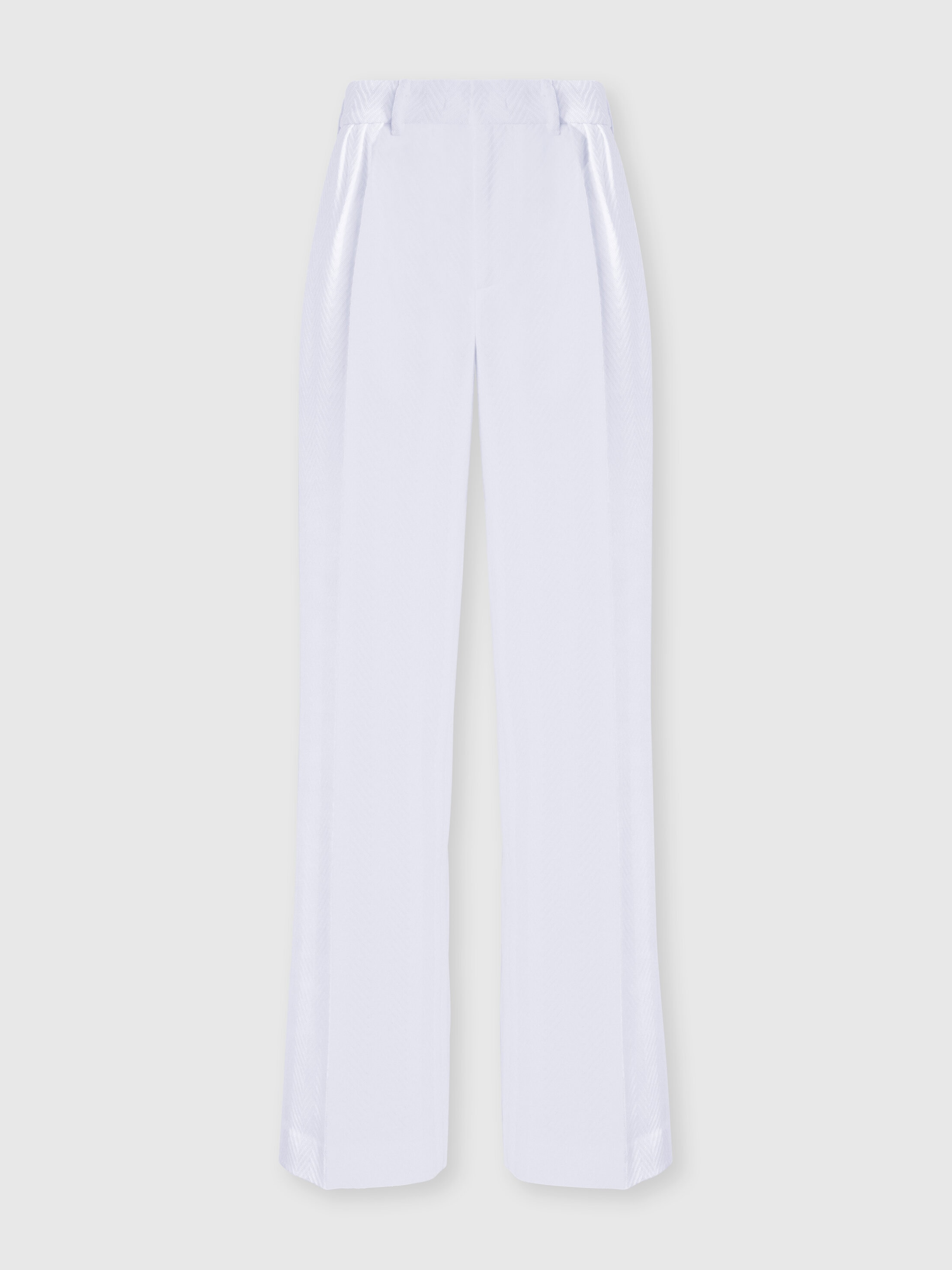 Missoni - Pantalon classique en coton et viscose motif zigzag ton sur ton Femme Blanc Taille 48 990 €