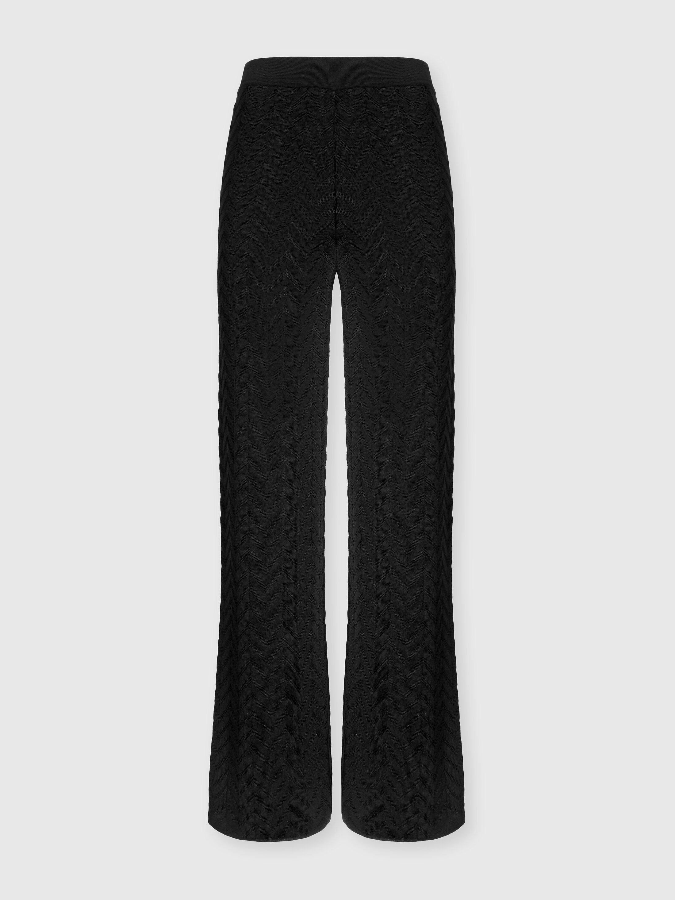 Missoni - Pantalon droit stretch en coton et viscose motif chevron Femme Noir Taille 44 850 €