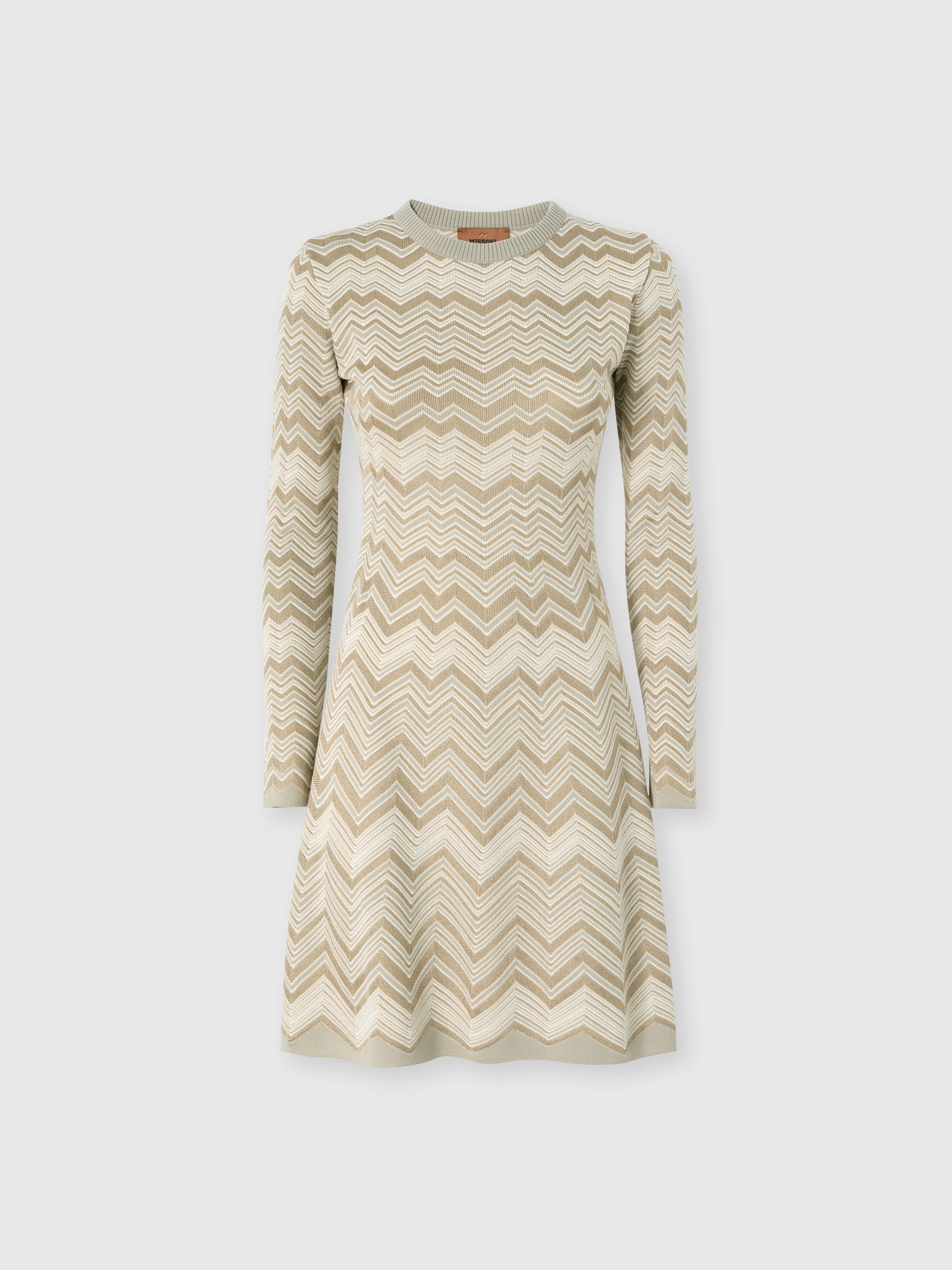 m missoni knitted dress Zig zag viscose and wool crewneck Beige Please note that size