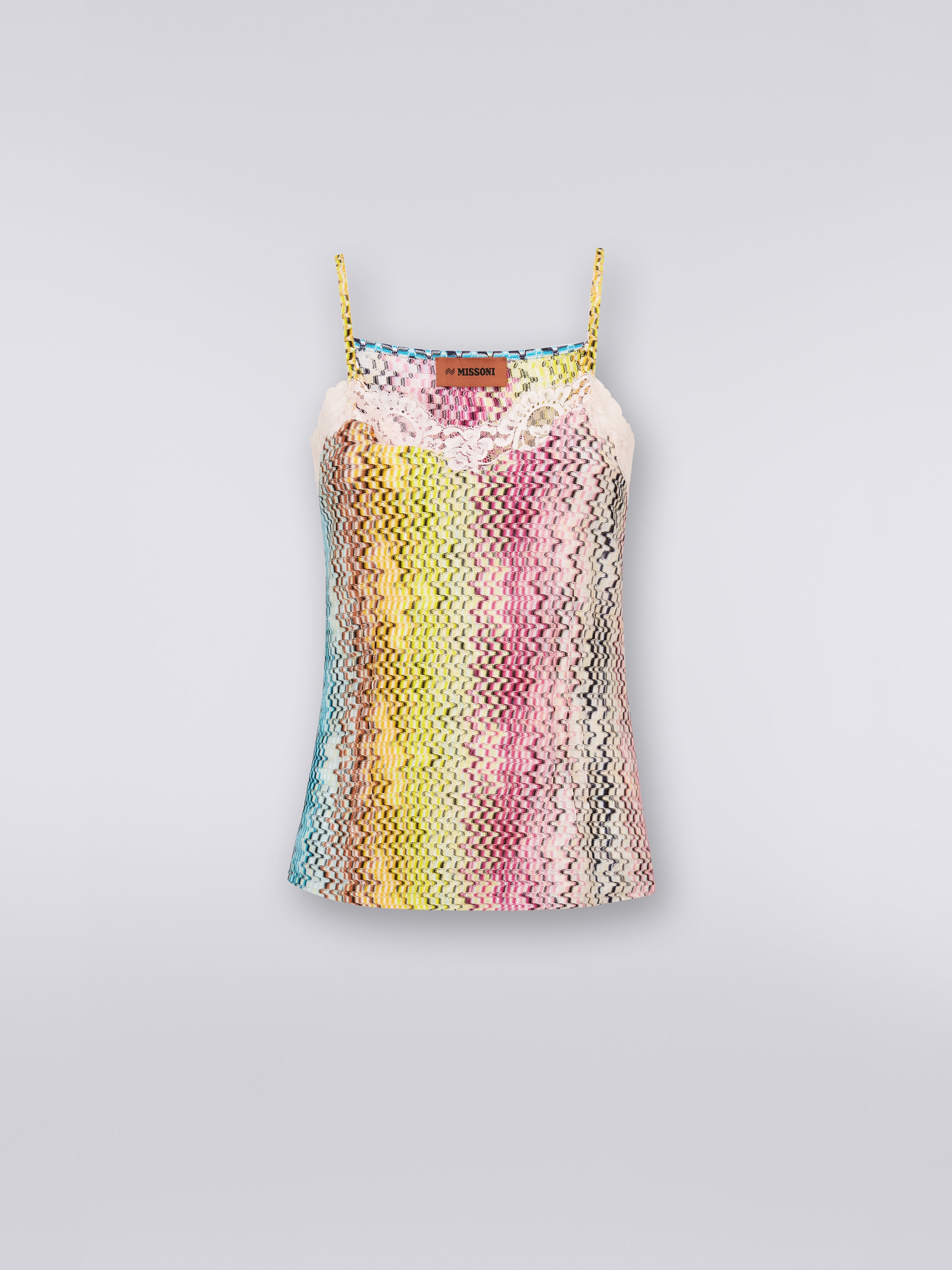 MISSONI　ツインニットアンサンブル　オレンジ・パープル・ブラウン・ホワイト　46　Ａ１【中古】 Maison de CINQ｜【小さいサイズ】カラーニットアンサンブル
