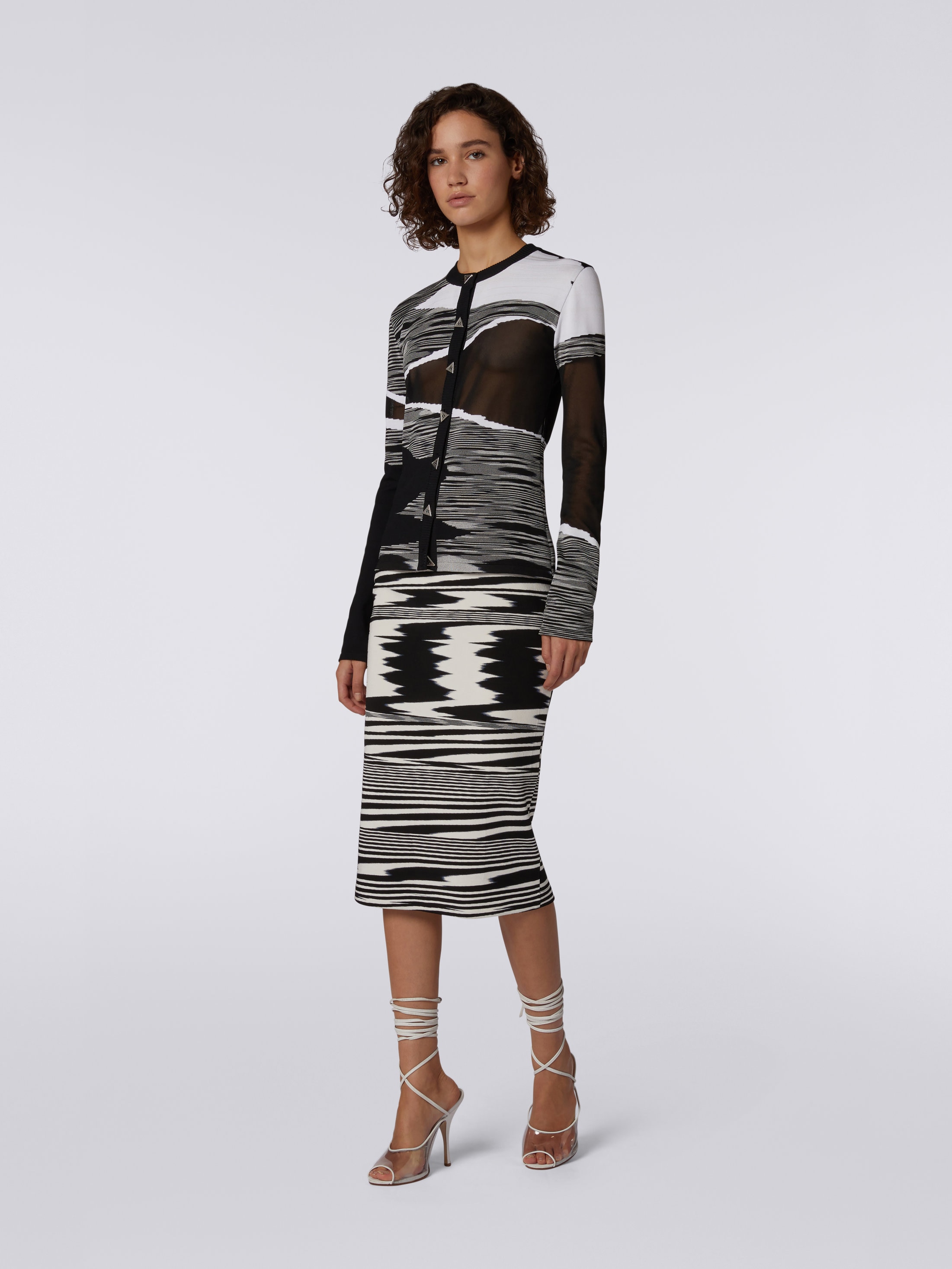 美品★MISSONI★モノトーンボーダー アンサンブル 白黒 サイズ42 M～L N/A