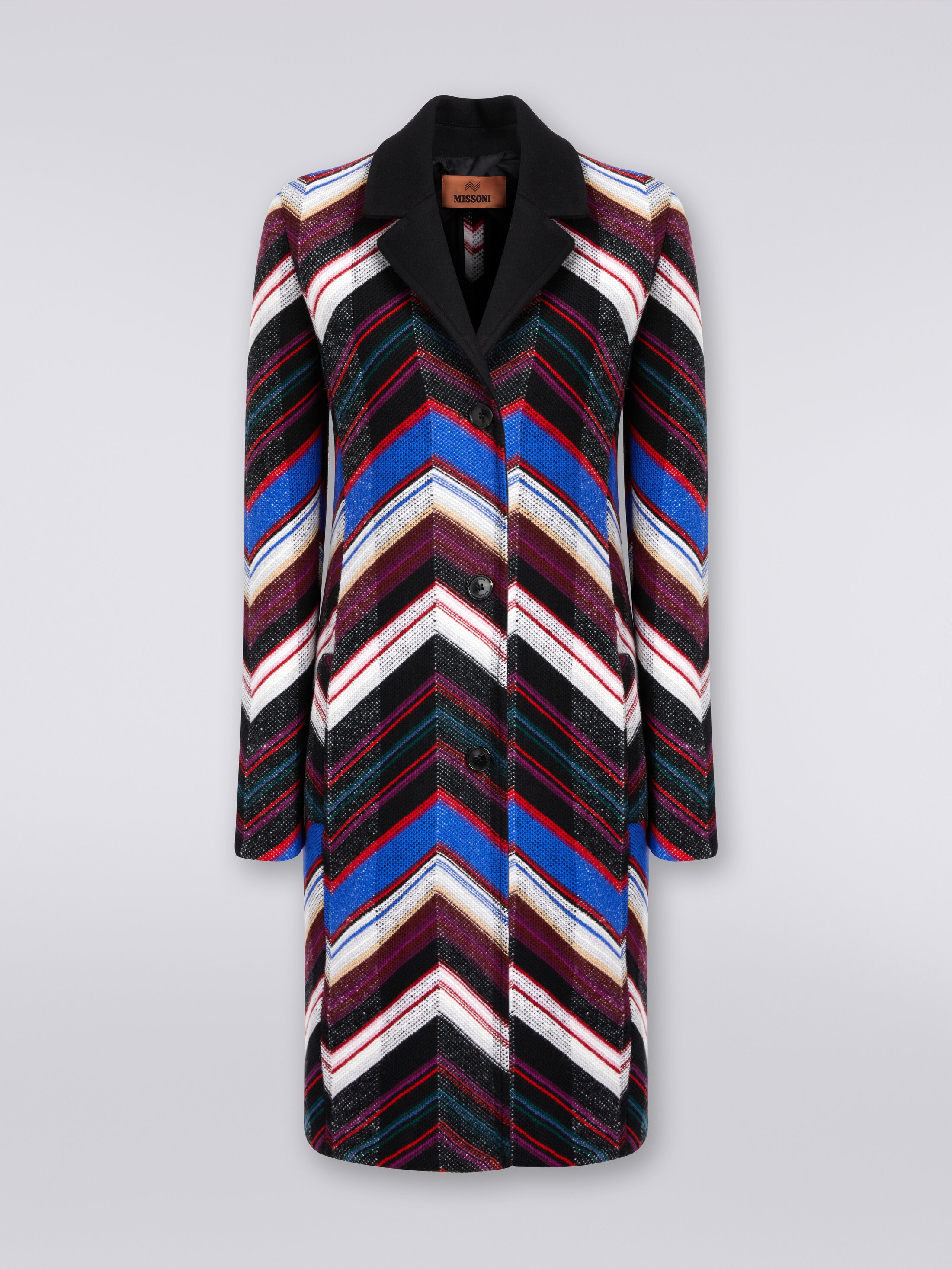 Wool coat with zigzag weave Multicoloured | Missoni