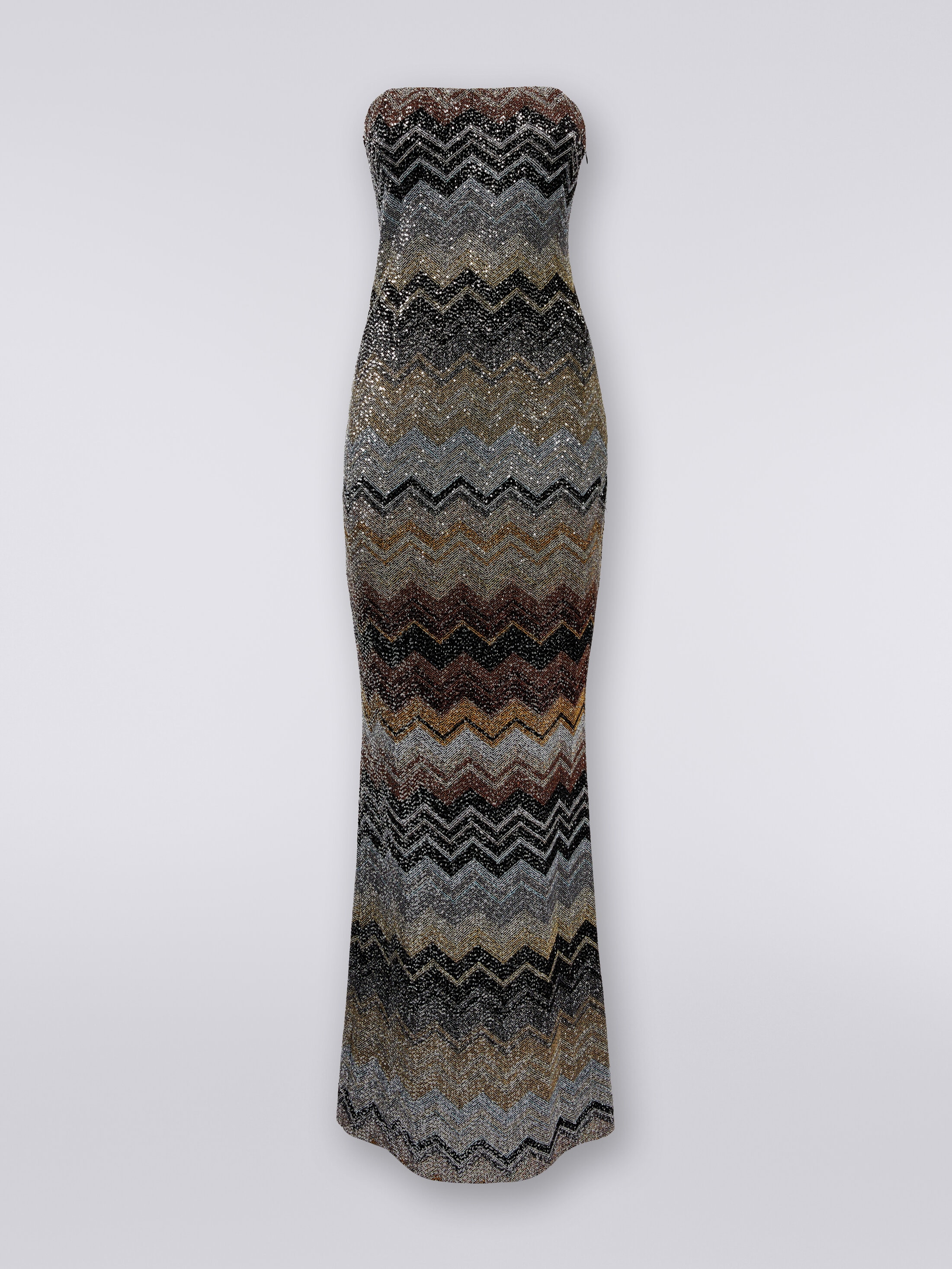 オールインワン・サロペット Missoni Multicolor Chevron Wool And Viscose Midi Dress Long dress in cotton and viscose chevron