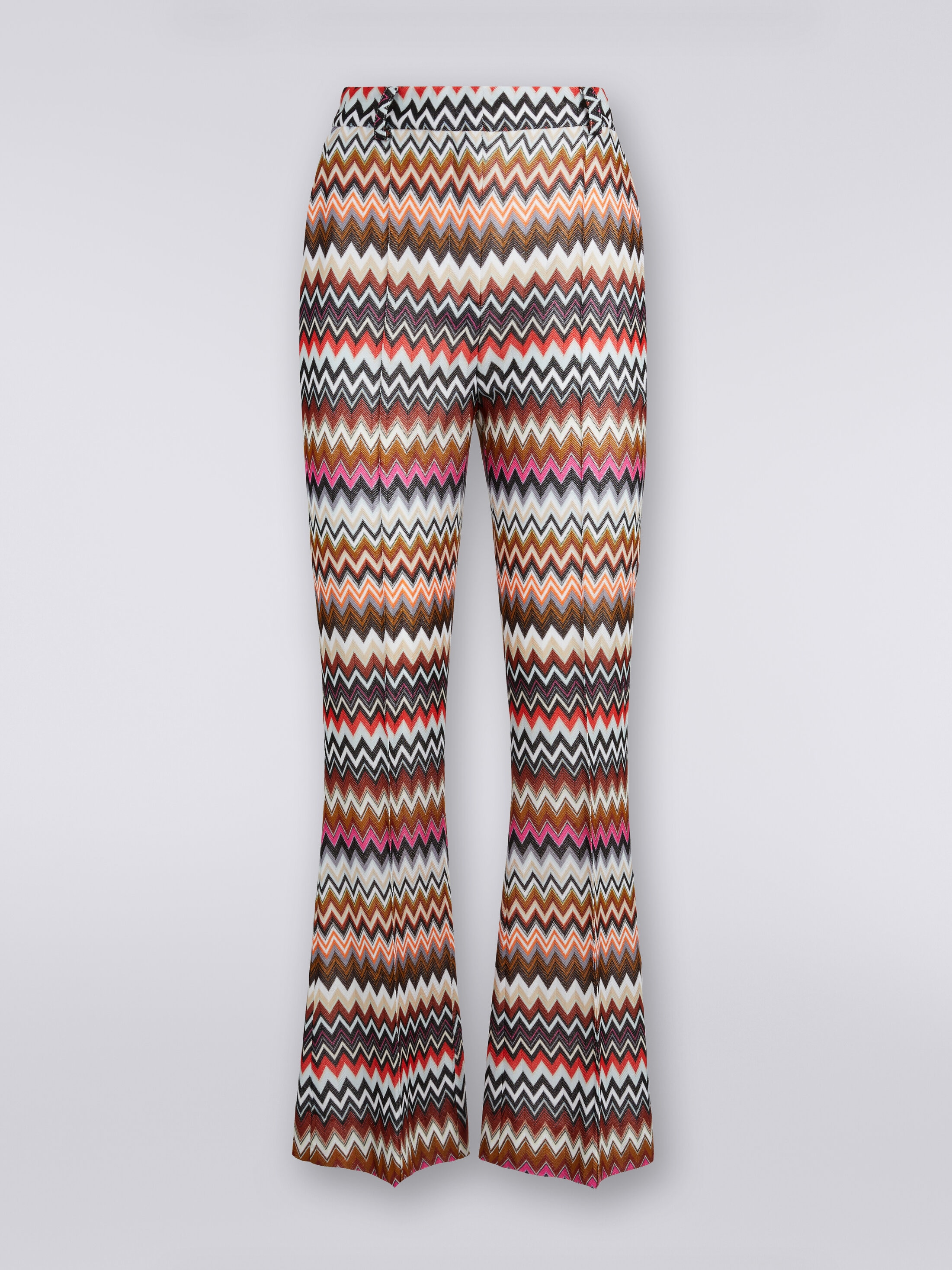 Flared zigzag viscose trousers Multicoloured | Missoni