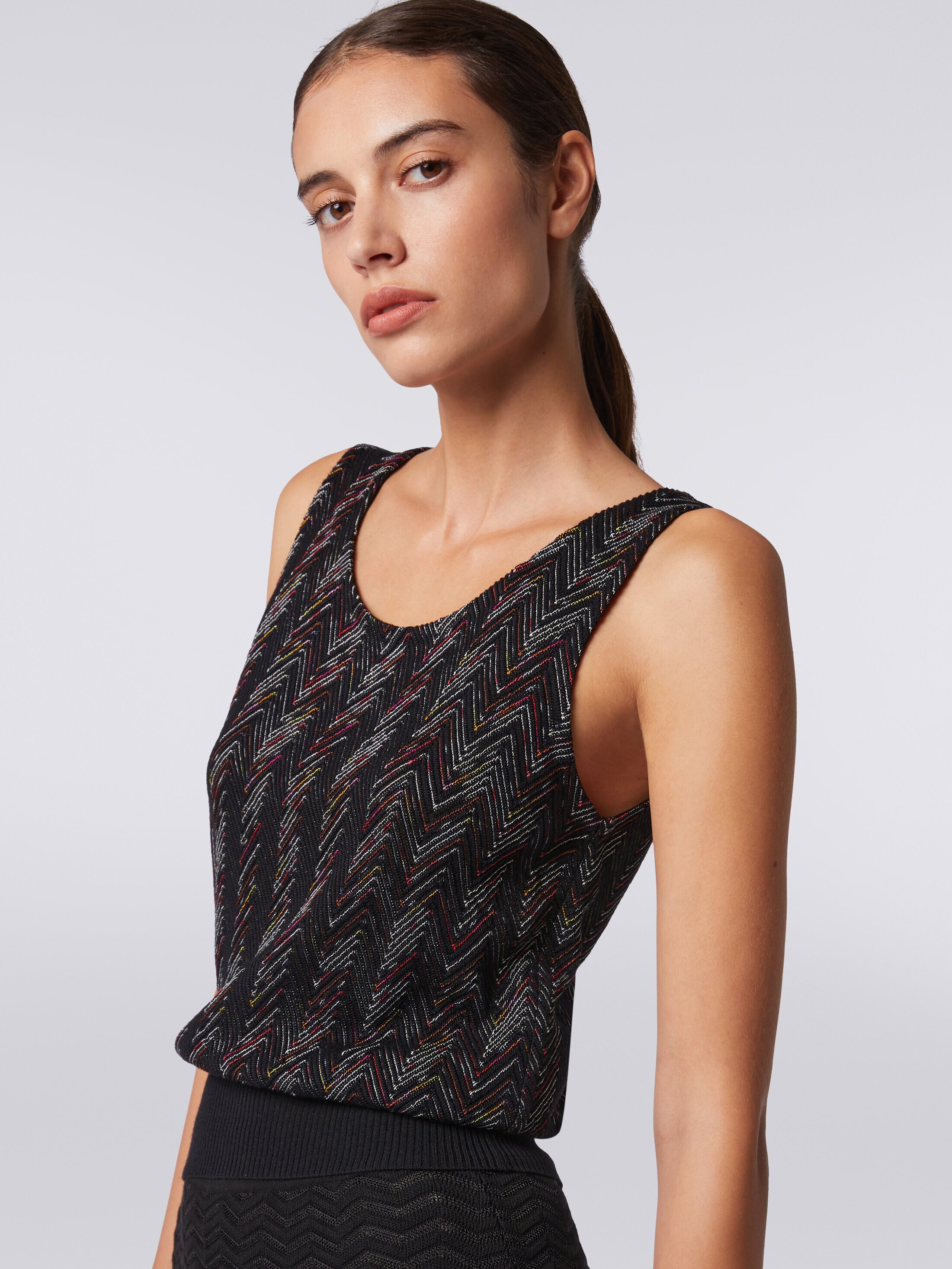 Missoni zigzag-woven sleeveless top - Purple