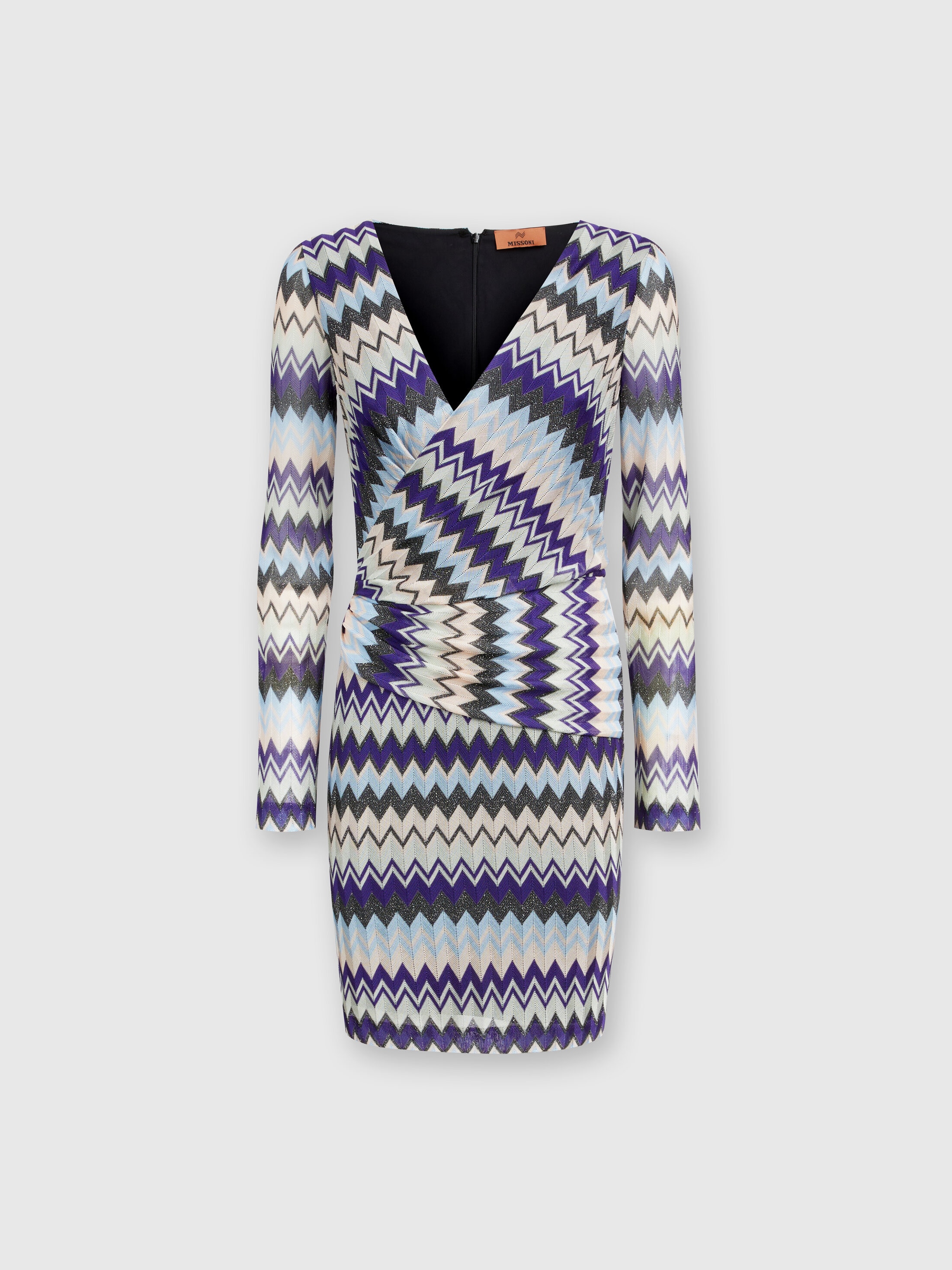 Zig zag viscose dress with V-neckline Multicoloured | Missoni