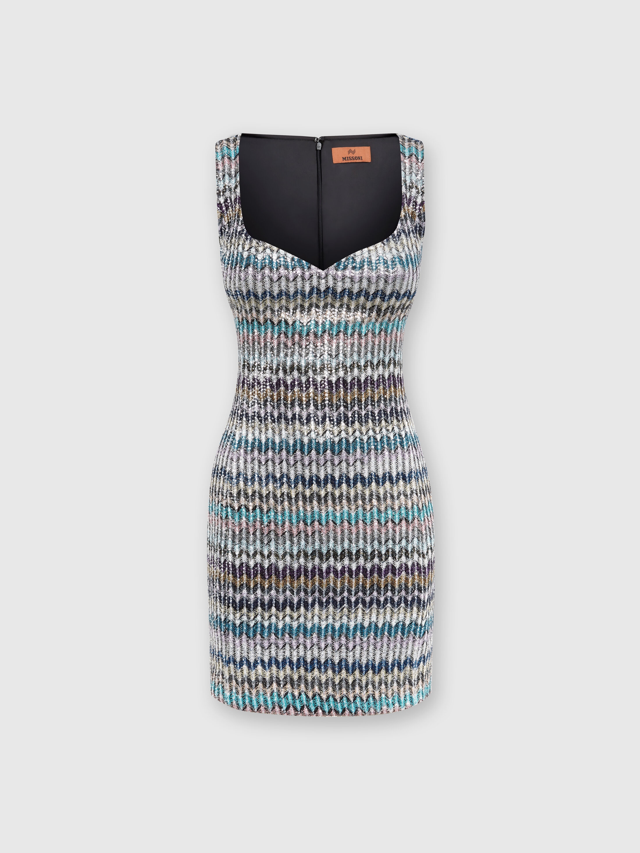 Shop Missoni Minikleid Aus Lamé-strick Mit Herzförmigem Ausschnitt In Multicoloured