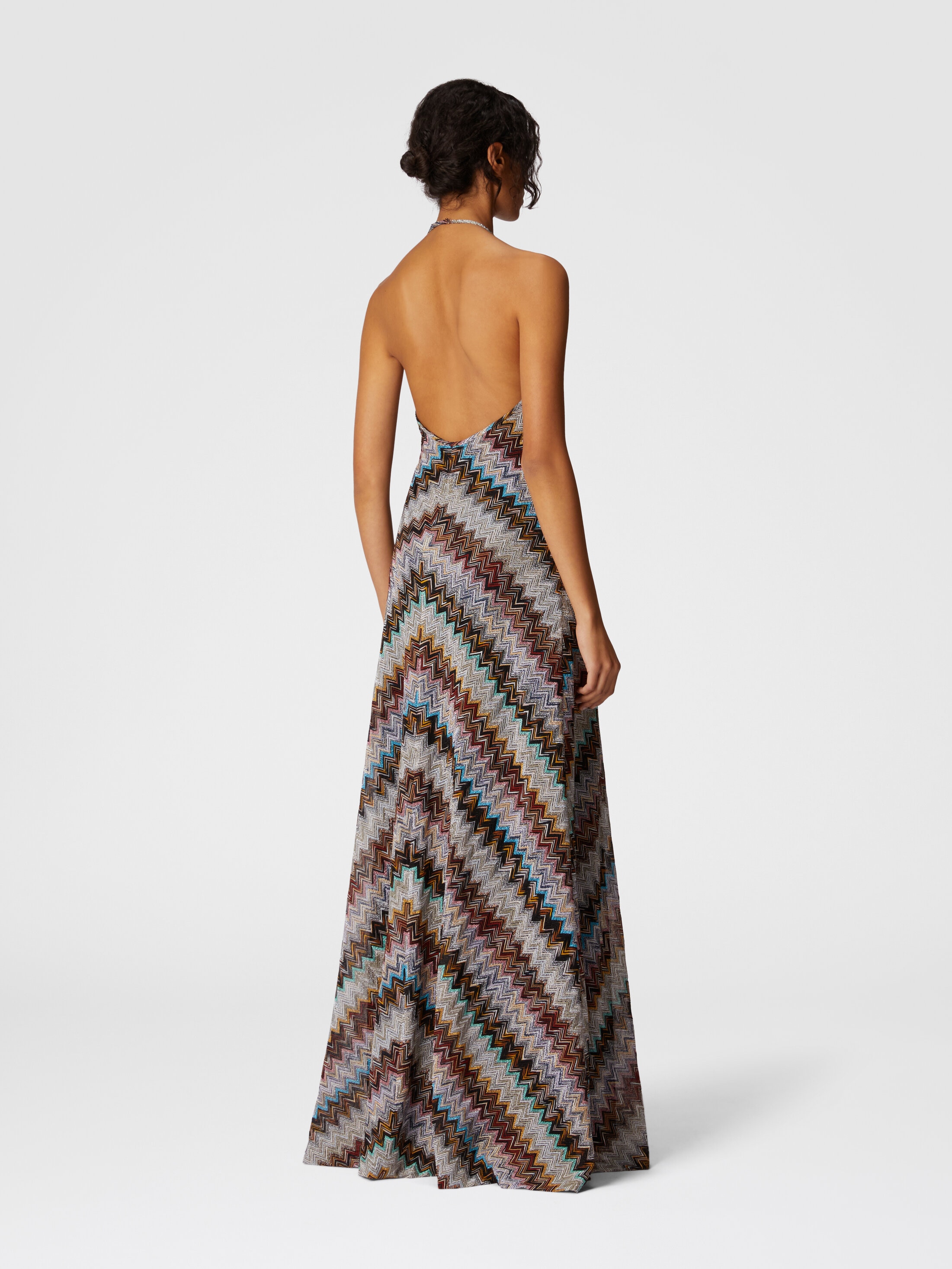 Long dress in zig zag lamé viscose blend Multicoloured | Missoni