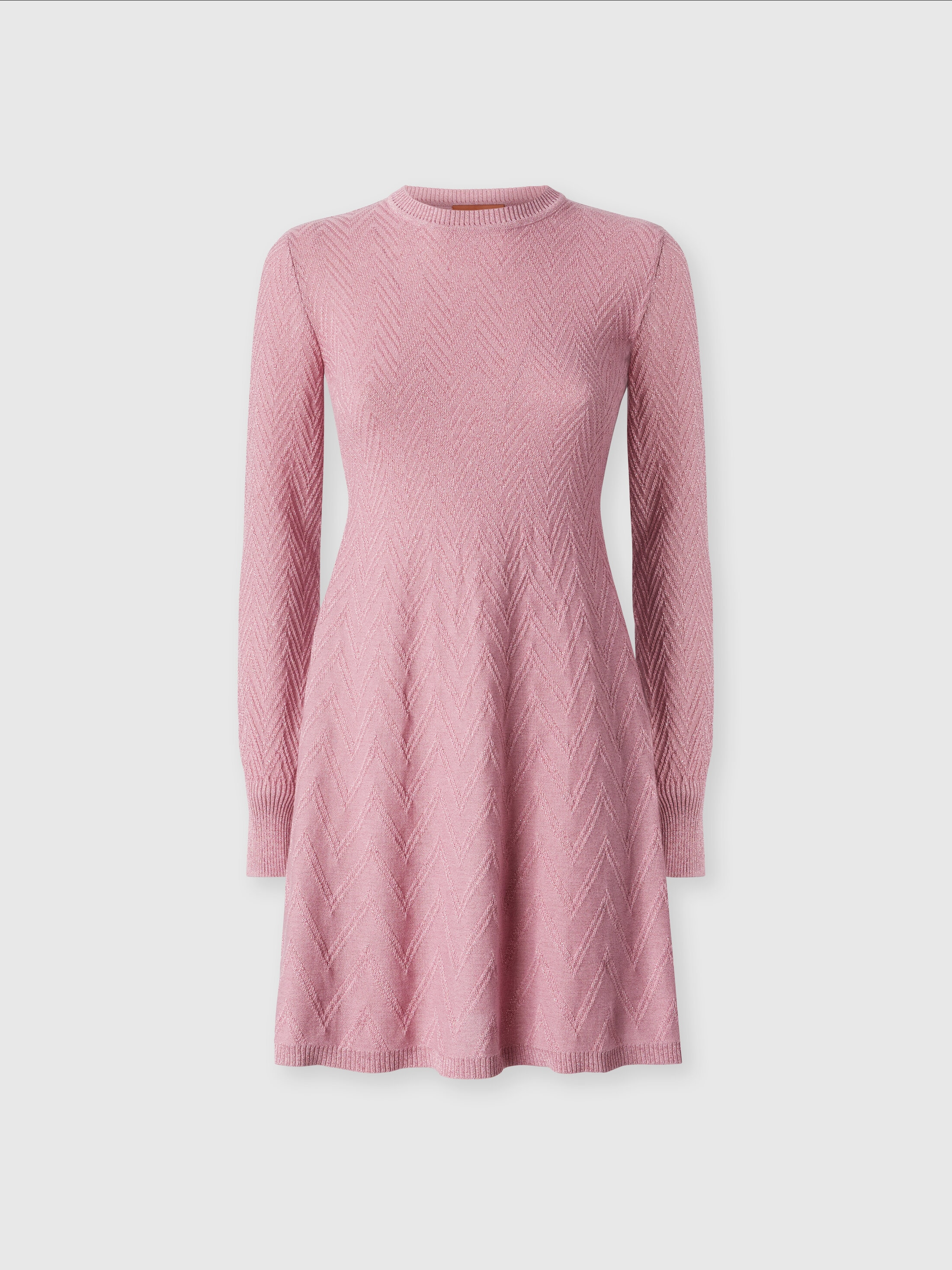 Missoni Long-sleeve A-line Mini Dress In Pink