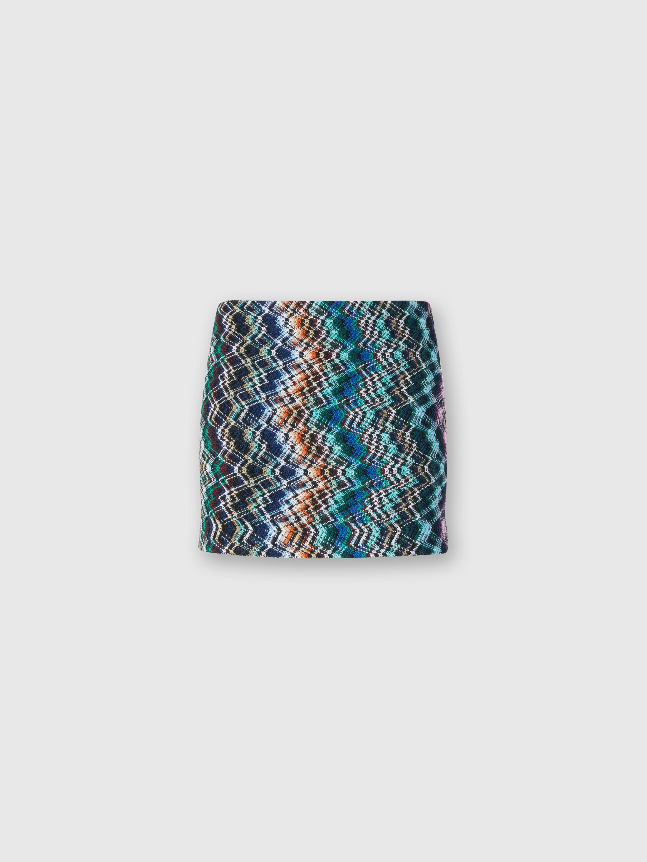 Missoni Zigzag Wool-cotton Mini Skirt In Multicoloured