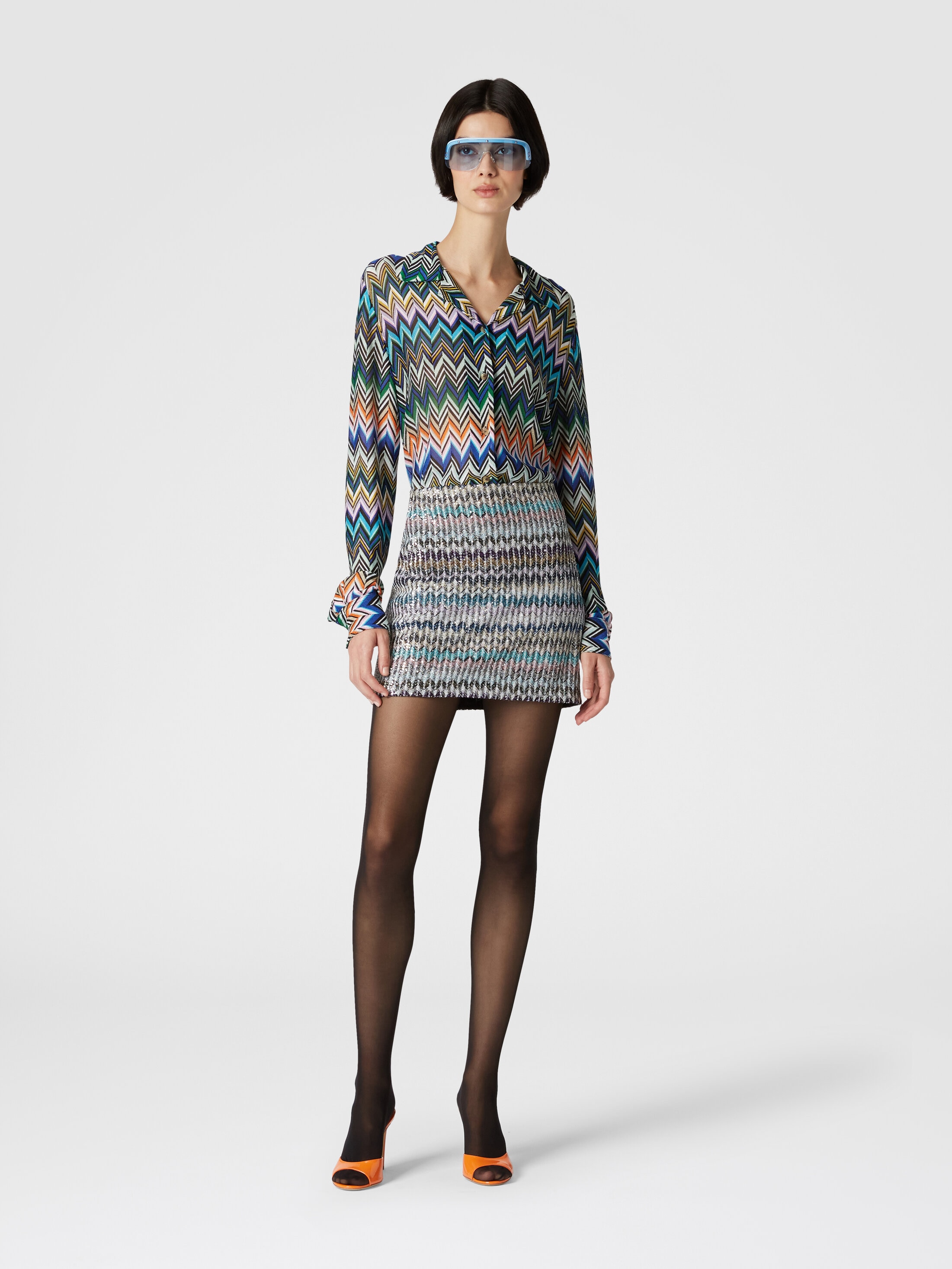 Zigzag sequined skirt Multicoloured | Missoni