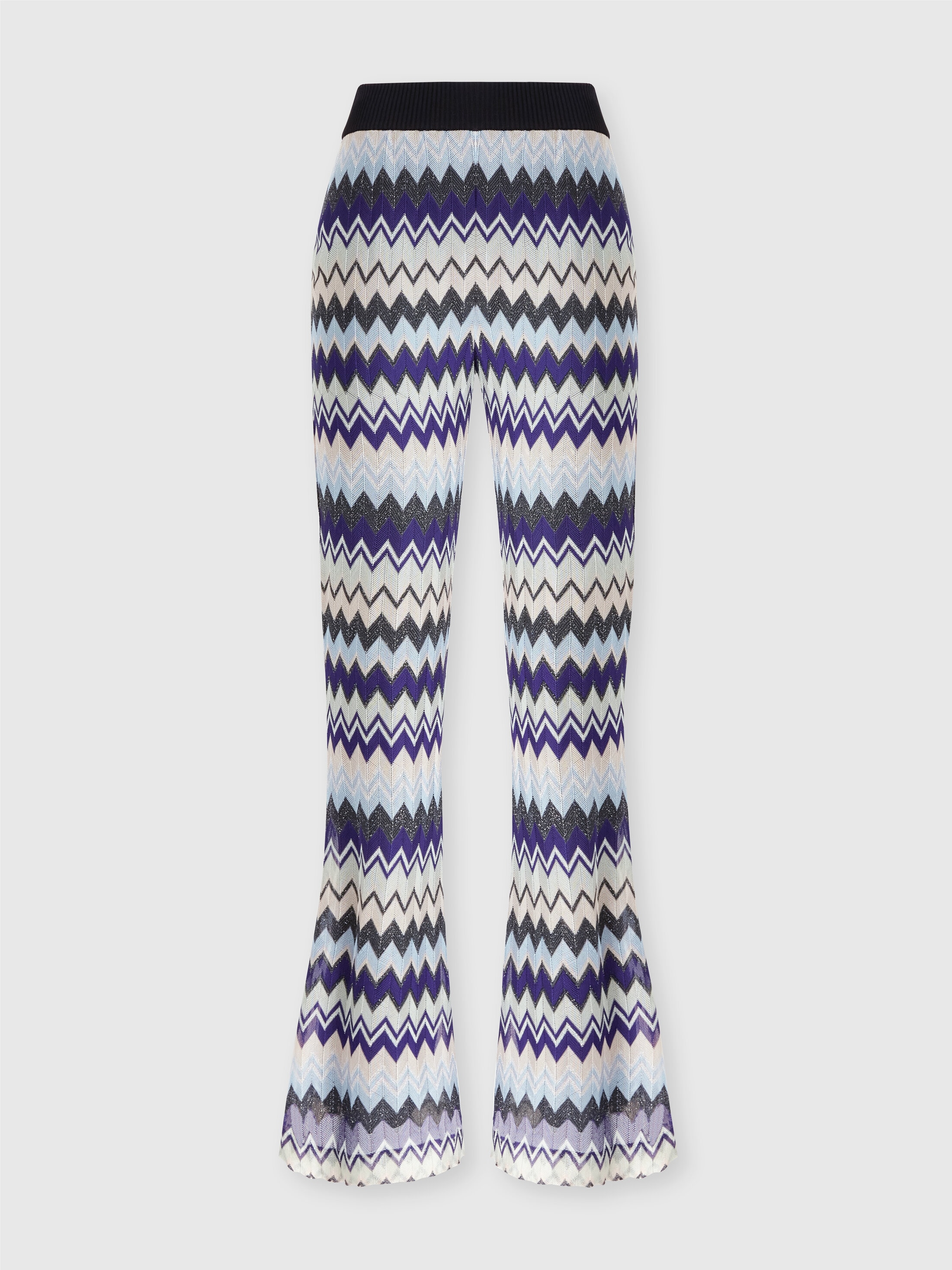 パンツ MISSONI FW24 Zig zag lame pants (DS24WI1CBR010G SM9JR) Zigzag lamé wide-leg pants in white - Missoni | Mytheresa