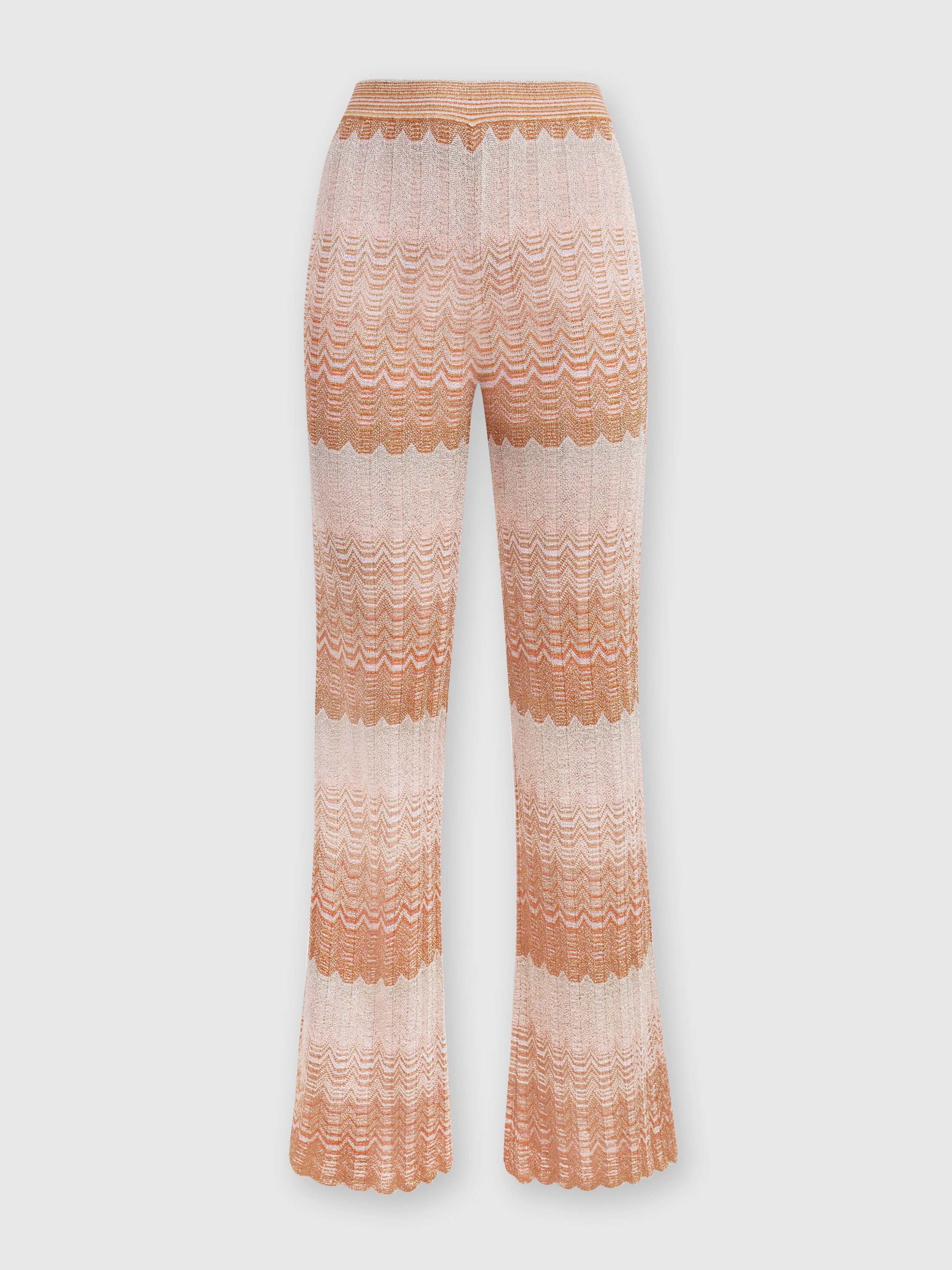 Missoni Striped Metallic Crochet-knit Straight-leg Pants In Multicoloured