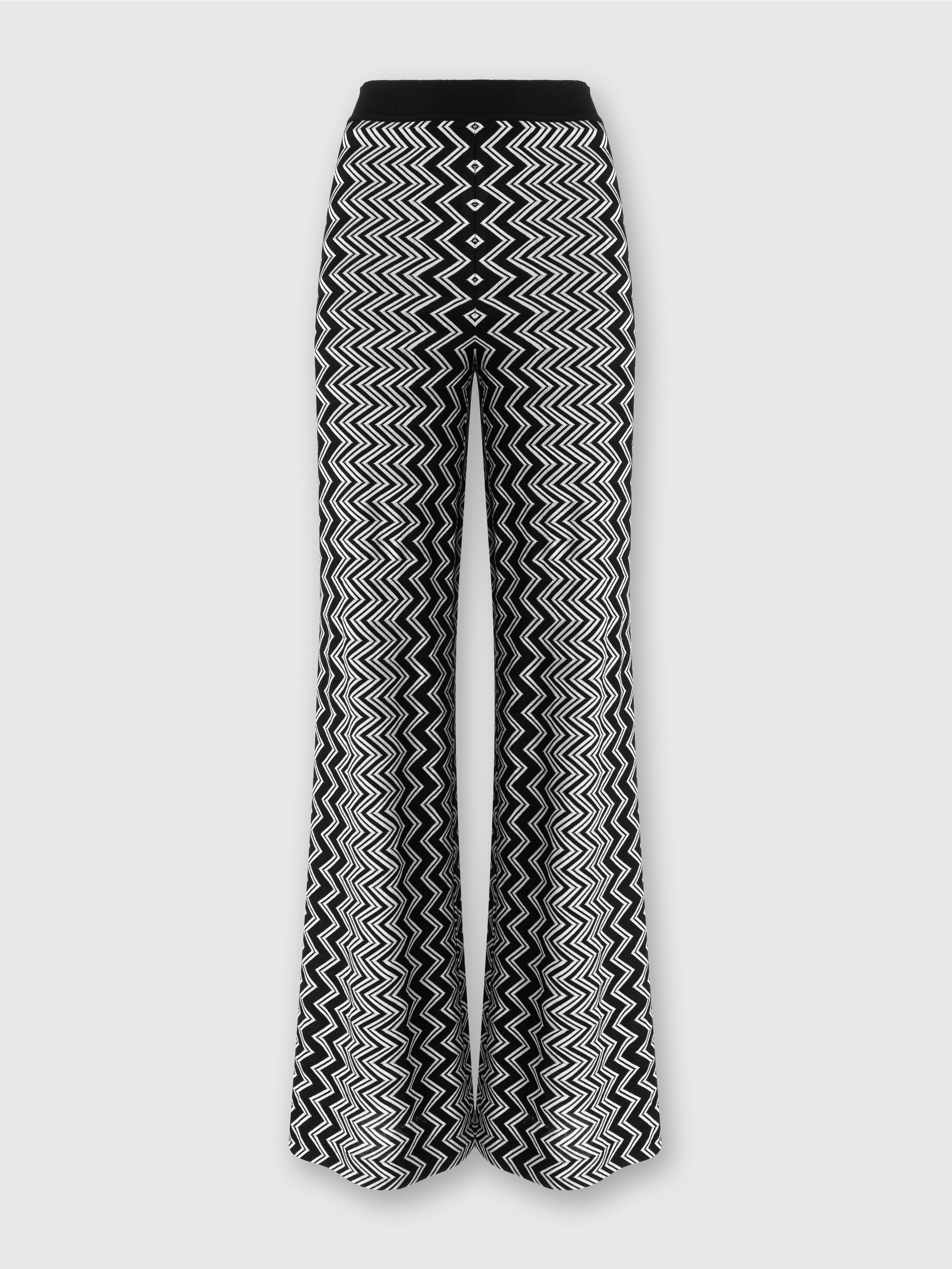 Missoni Zigzag Wool And Viscose Trousers In Black,white