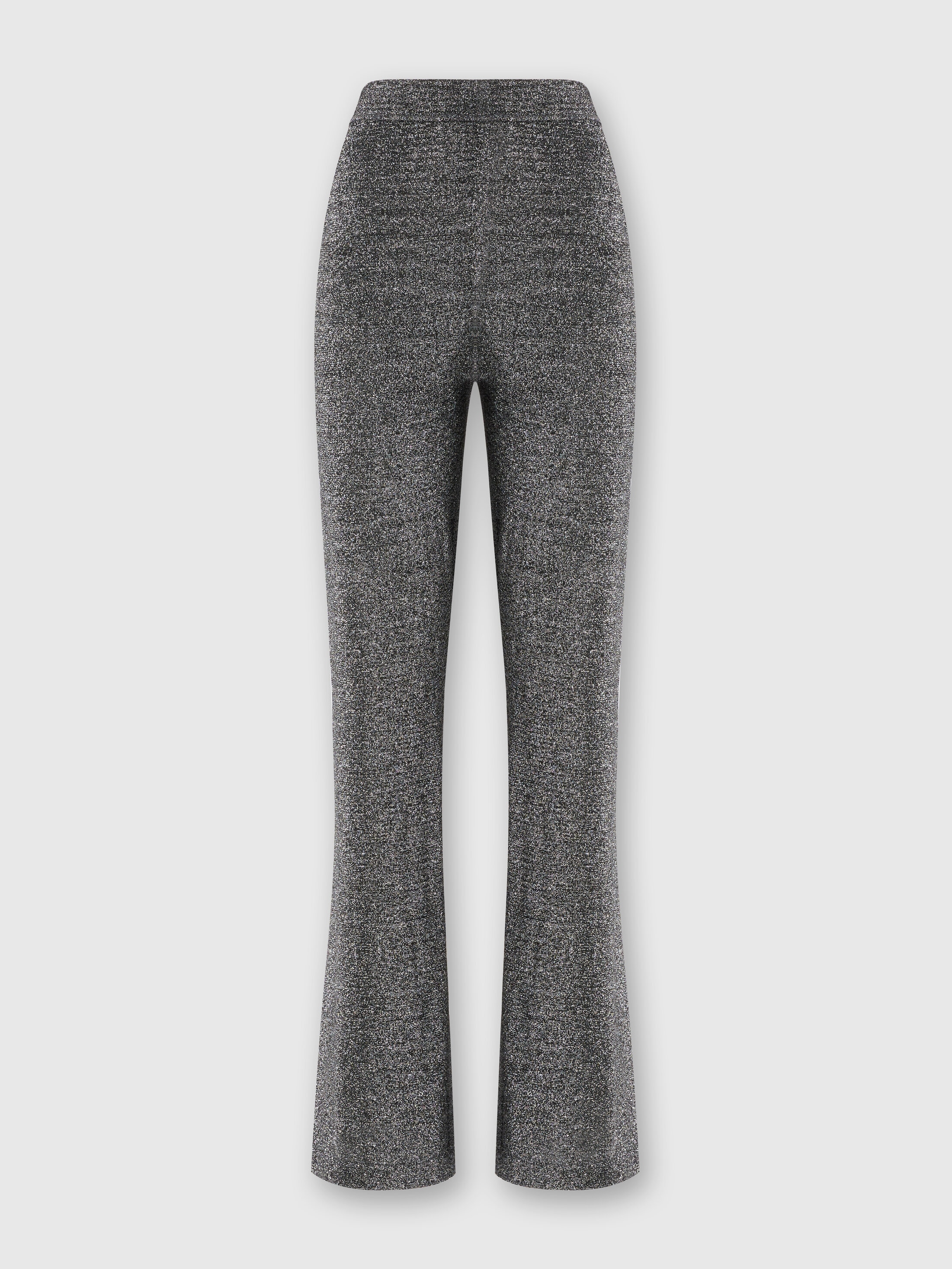 Missoni Flare Trousers In Glitter-effect Viscose In Black,silver
