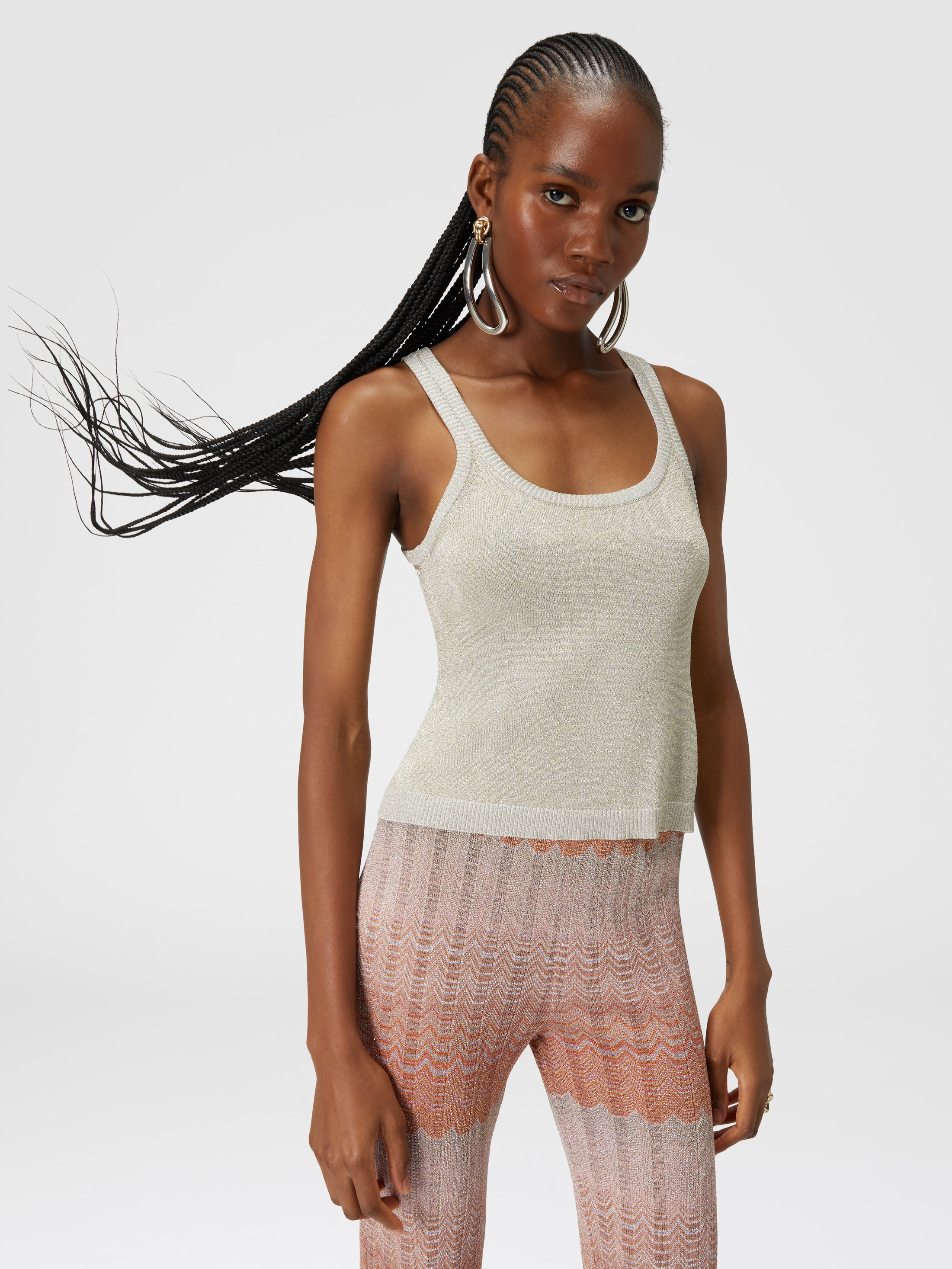 Canottiera Traforata Sister Amy: Top Corto Con Incrocio Sul Retro, Stile Boho, Taglia Unica - 5