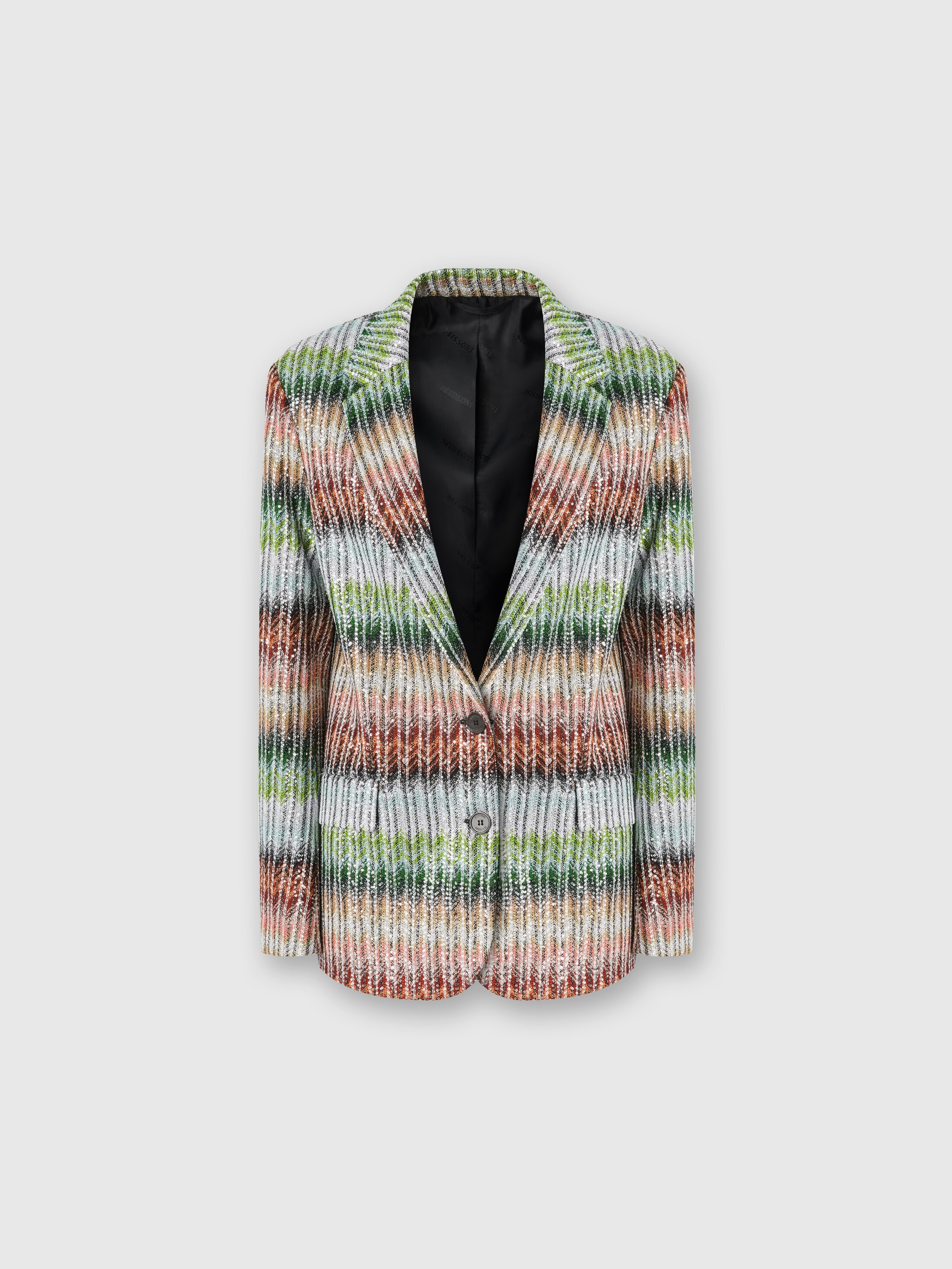 MISSONI DÉGRADÉ ZIG ZAG KNIT BLAZER WITH SEQUINS 