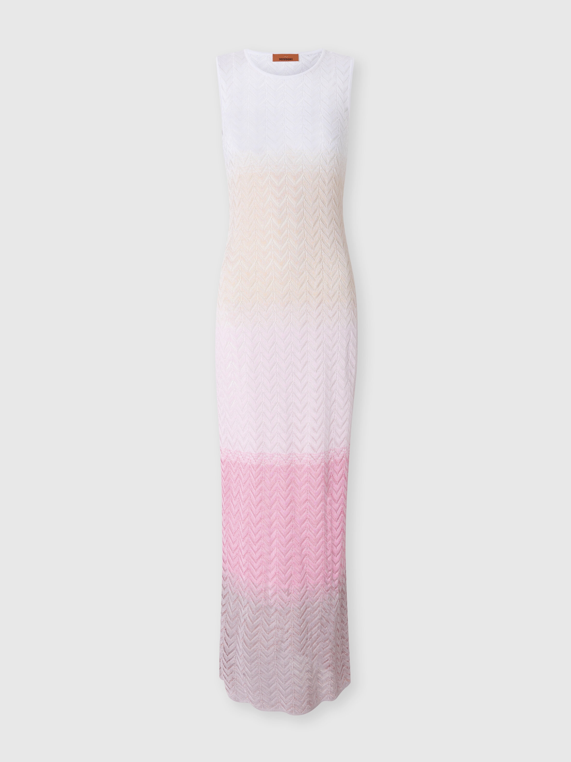 Missoni Sleeveless Dress In Shaded Chevron Viscose In Multicoloured