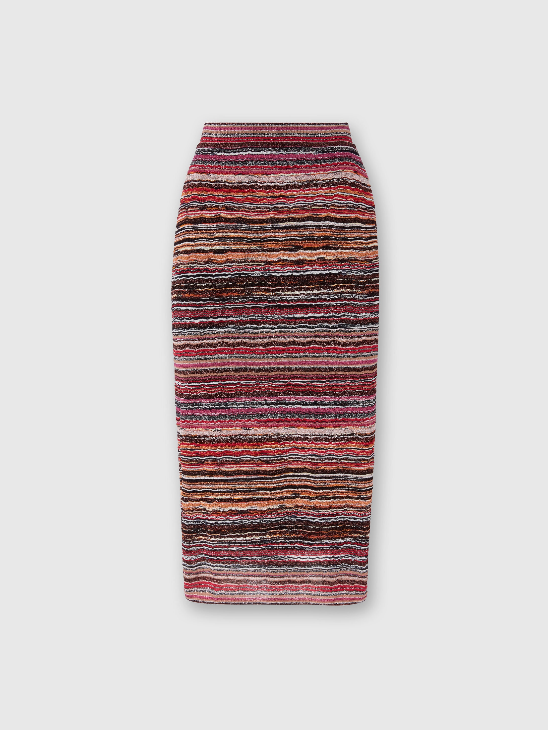 MISSONI MIDIROCK AUS LAMÉ-GEPRÄGTER VISKOSE MIT WELLENMUSTER 