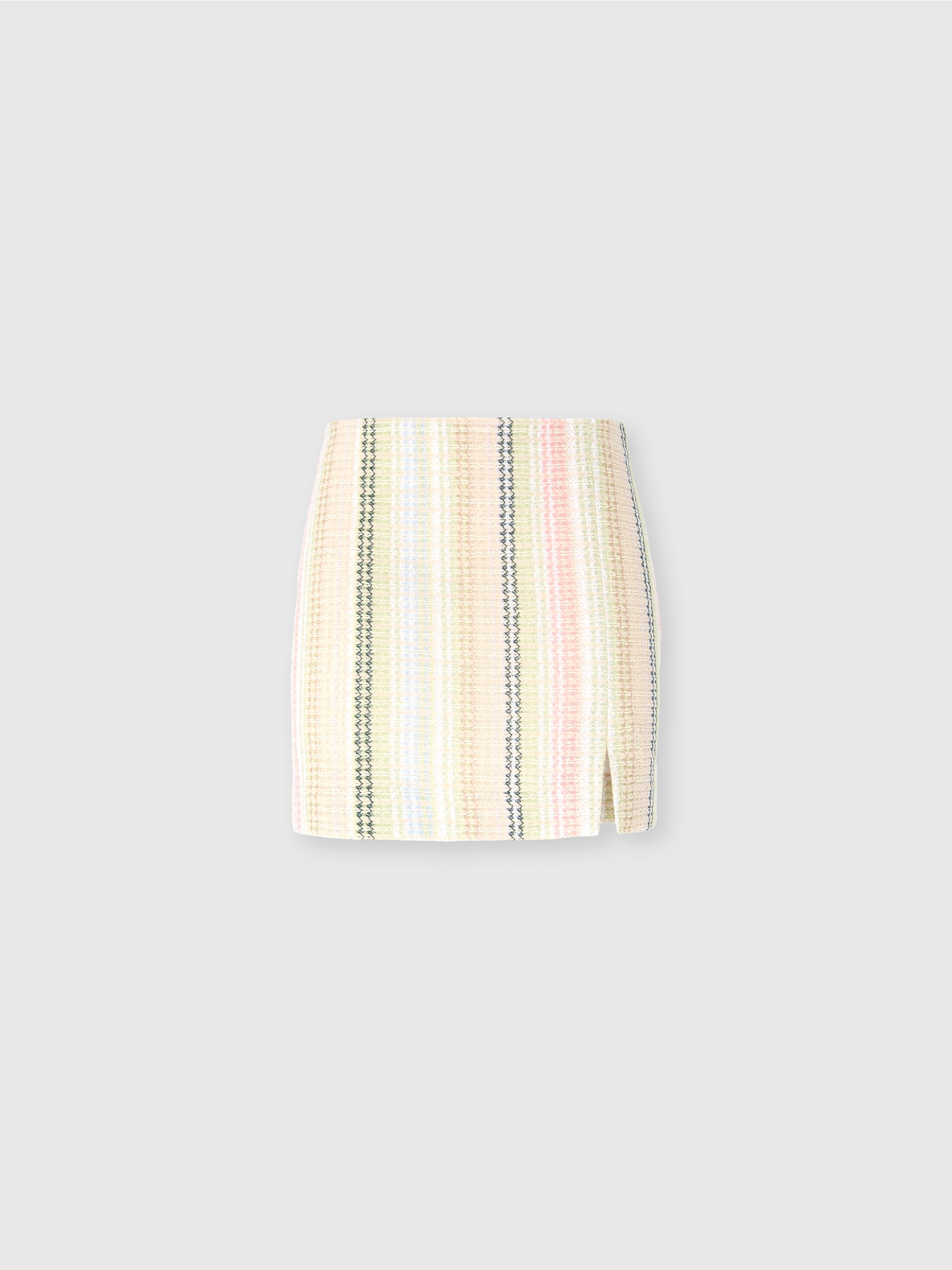 Caperdoni motif cotton blend mini skirt with slit