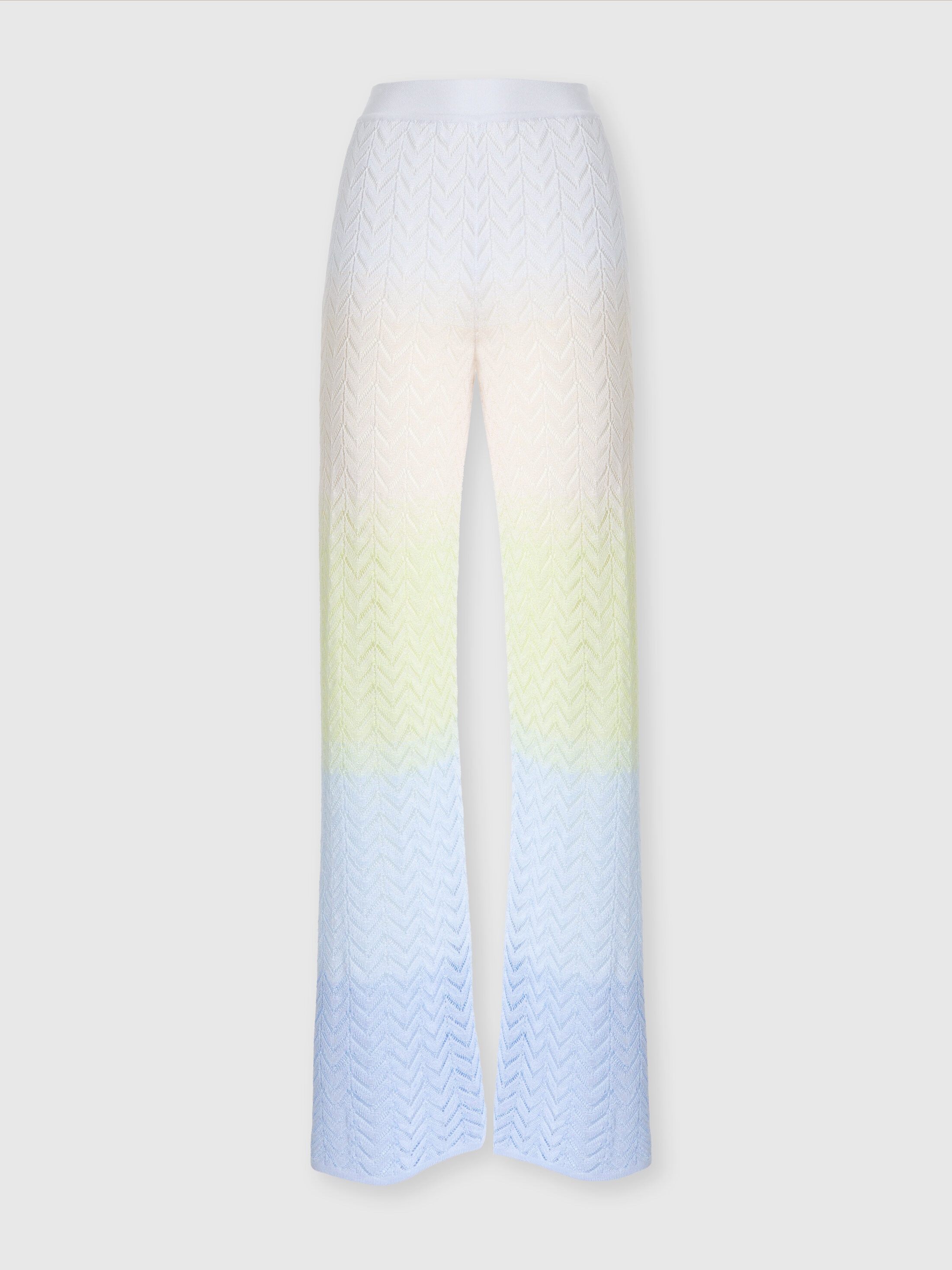 Missoni Straight Trousers In Gradient Chevron Viscose In Multicoloured