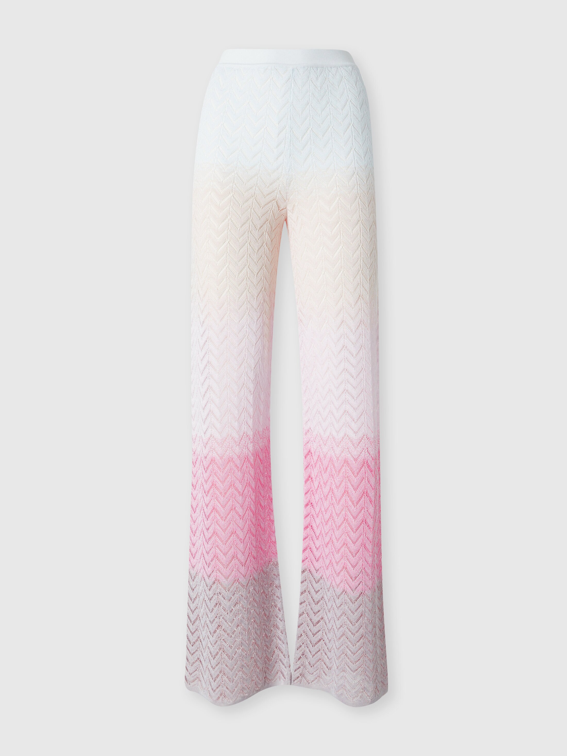 Missoni Straight Trousers In Gradient Chevron Viscose In Multicoloured