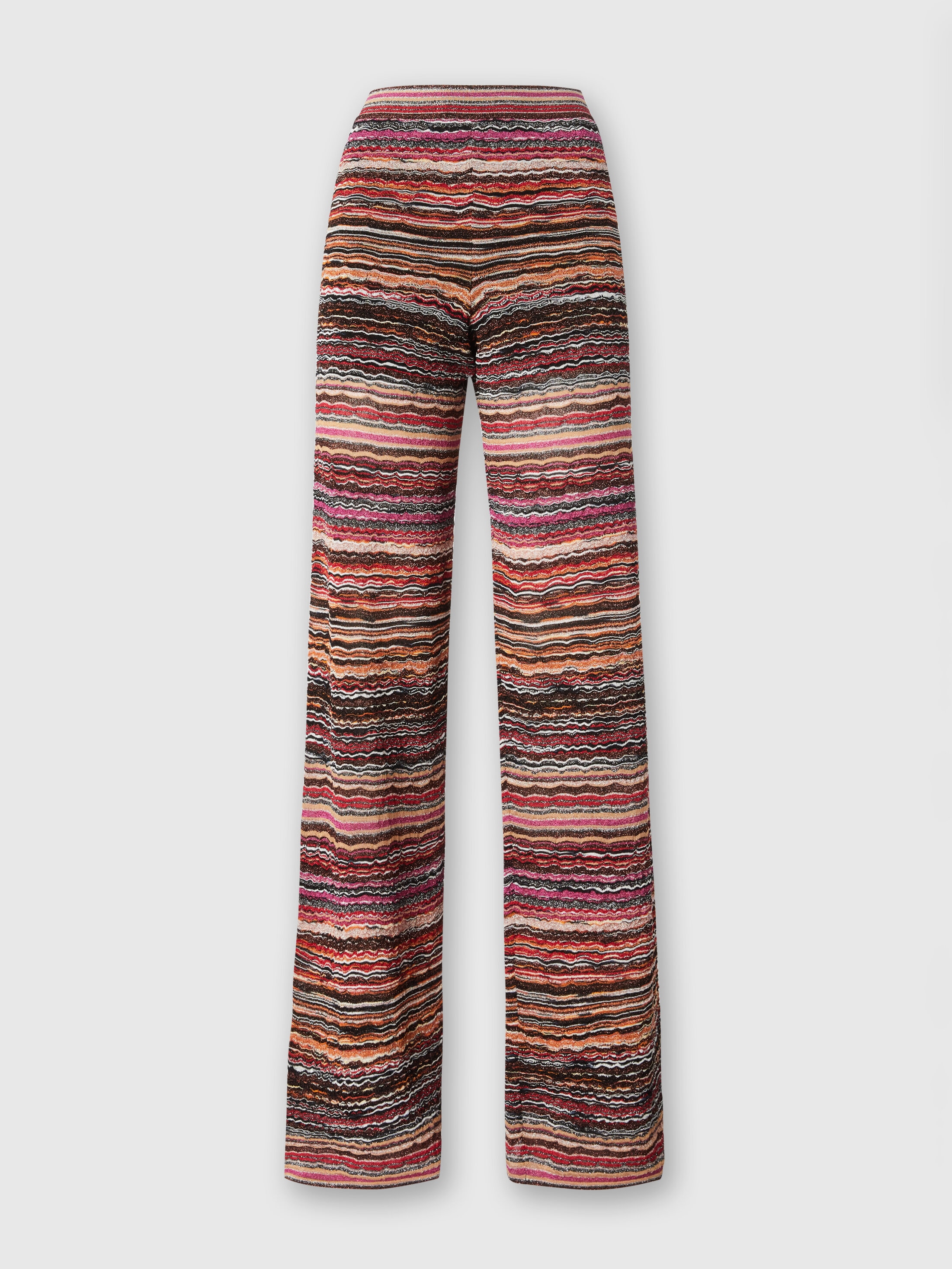 Missoni Gerade Hose Aus Lamé-viskose Mit Prägung Mit Wellenmuster In Multicoloured