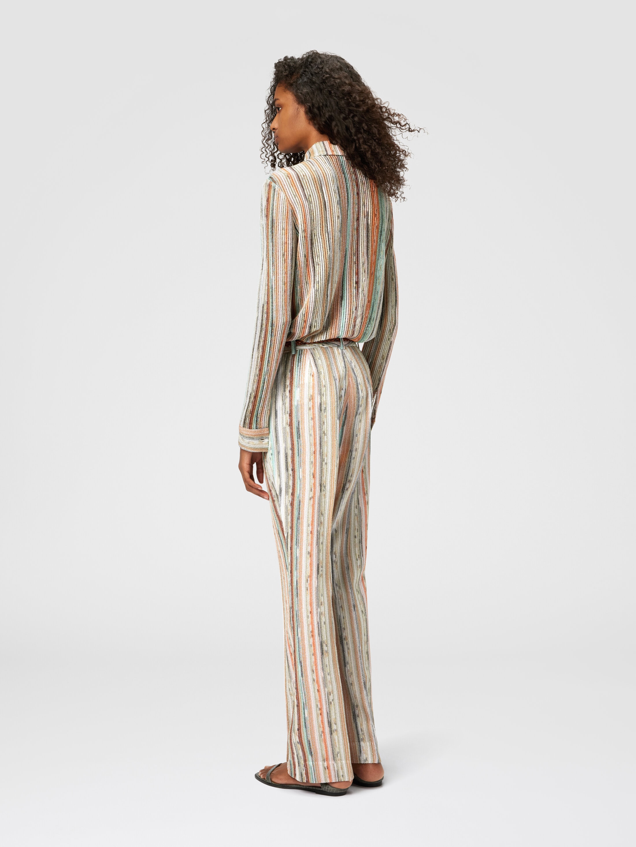 jumadiba着用Hand-knitted soonerorlater Zigzag cotton-blend lamé jumpsuit in multicoloured - Missoni